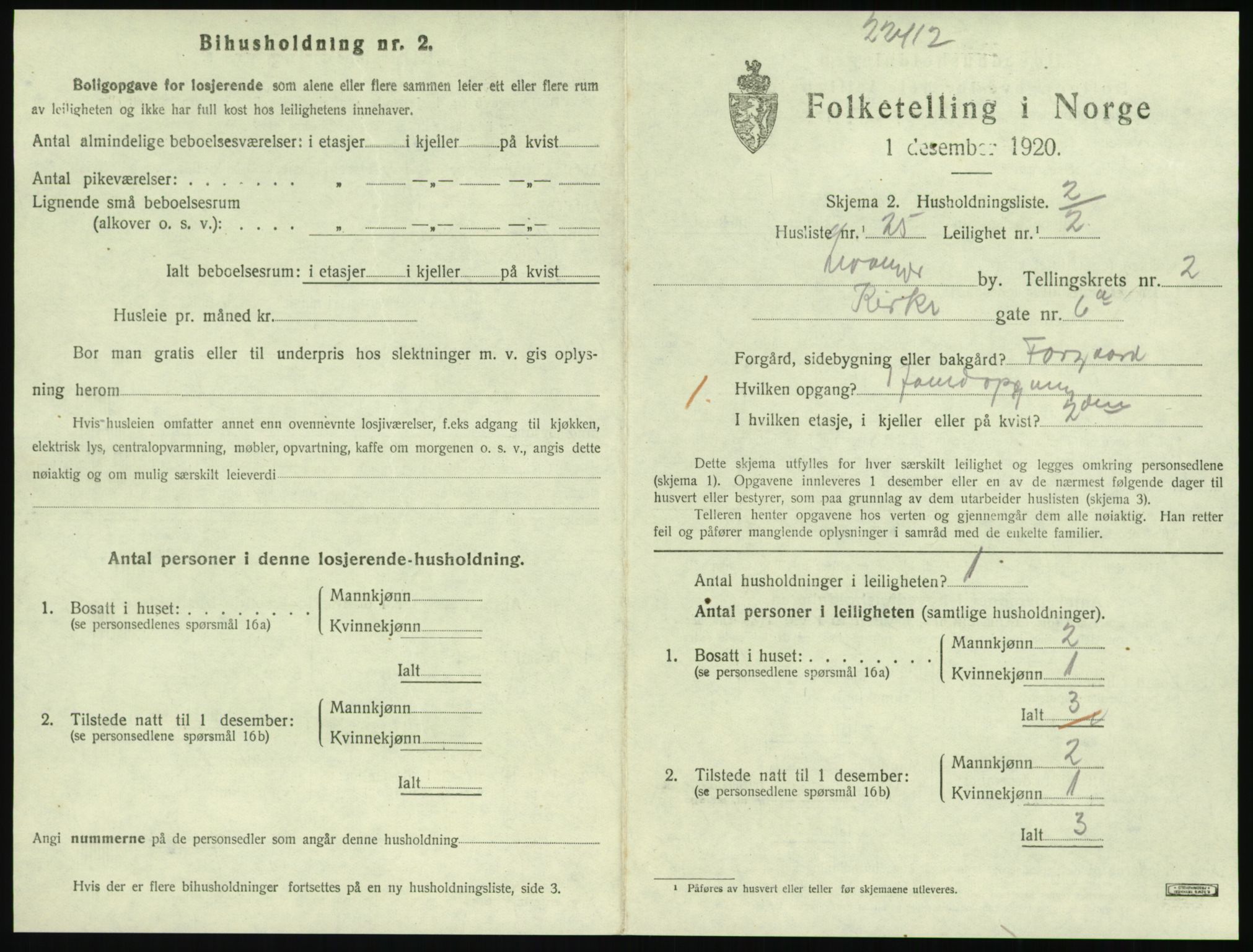 SAT, 1920 census for Levanger town, 1920, p. 904