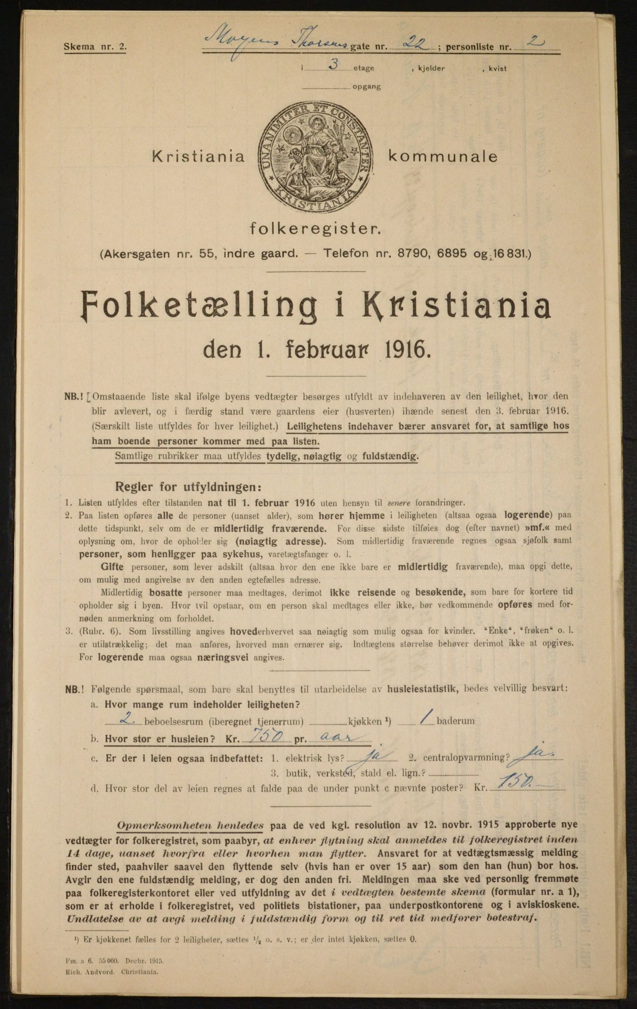 OBA, Municipal Census 1916 for Kristiania, 1916, p. 67302