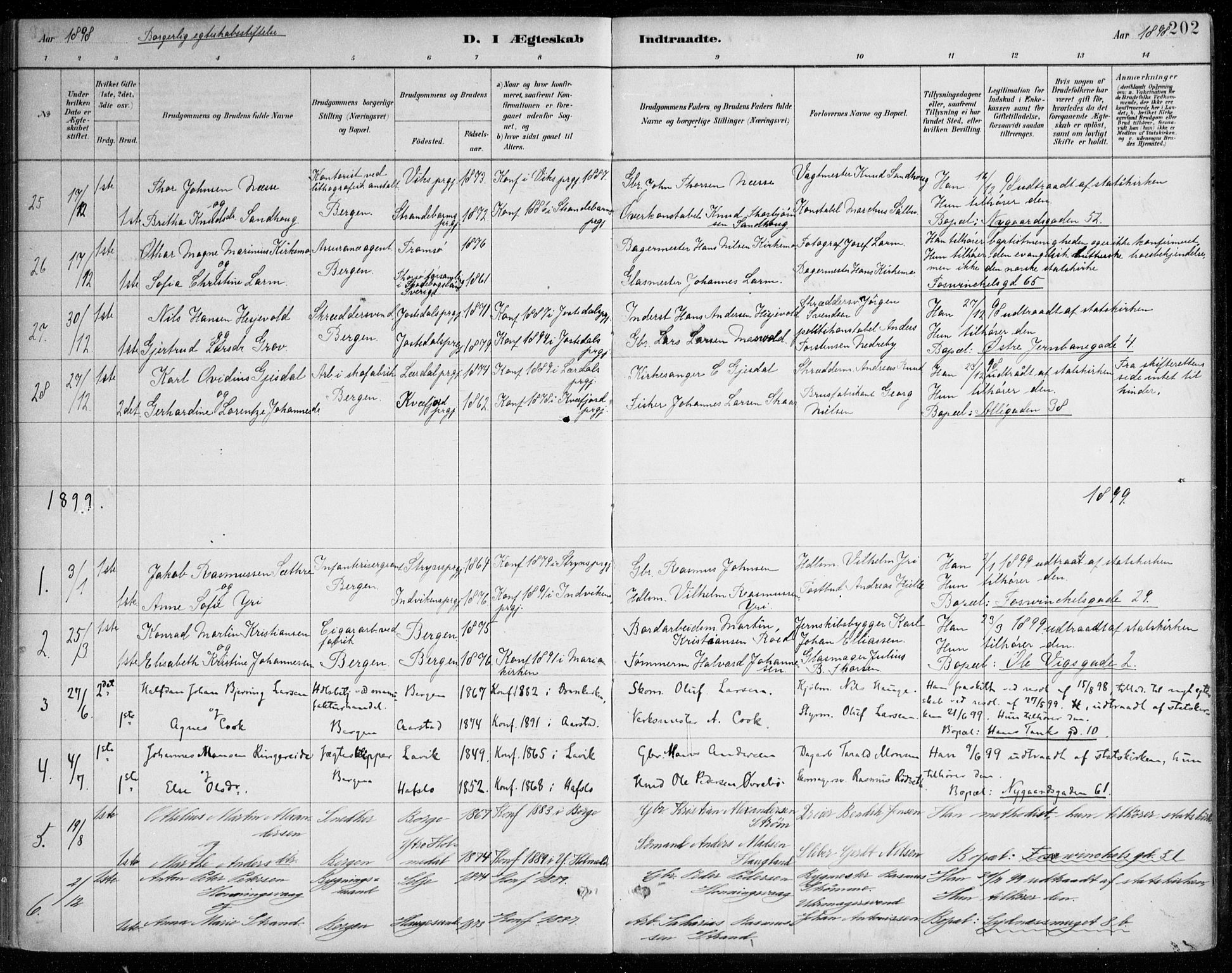 Johanneskirken sokneprestembete, SAB/A-76001/H/Haa/L0012: Parish register (official) no. D 1, 1885-1912, p. 202