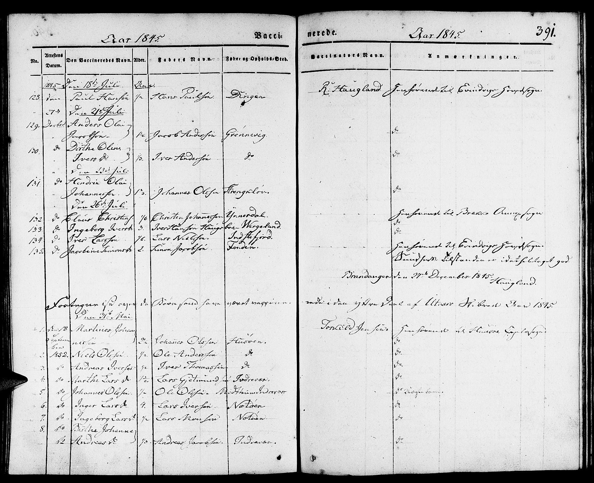 Gulen sokneprestembete, AV/SAB-A-80201/H/Haa/Haaa/L0020: Parish register (official) no. A 20, 1837-1847, p. 391