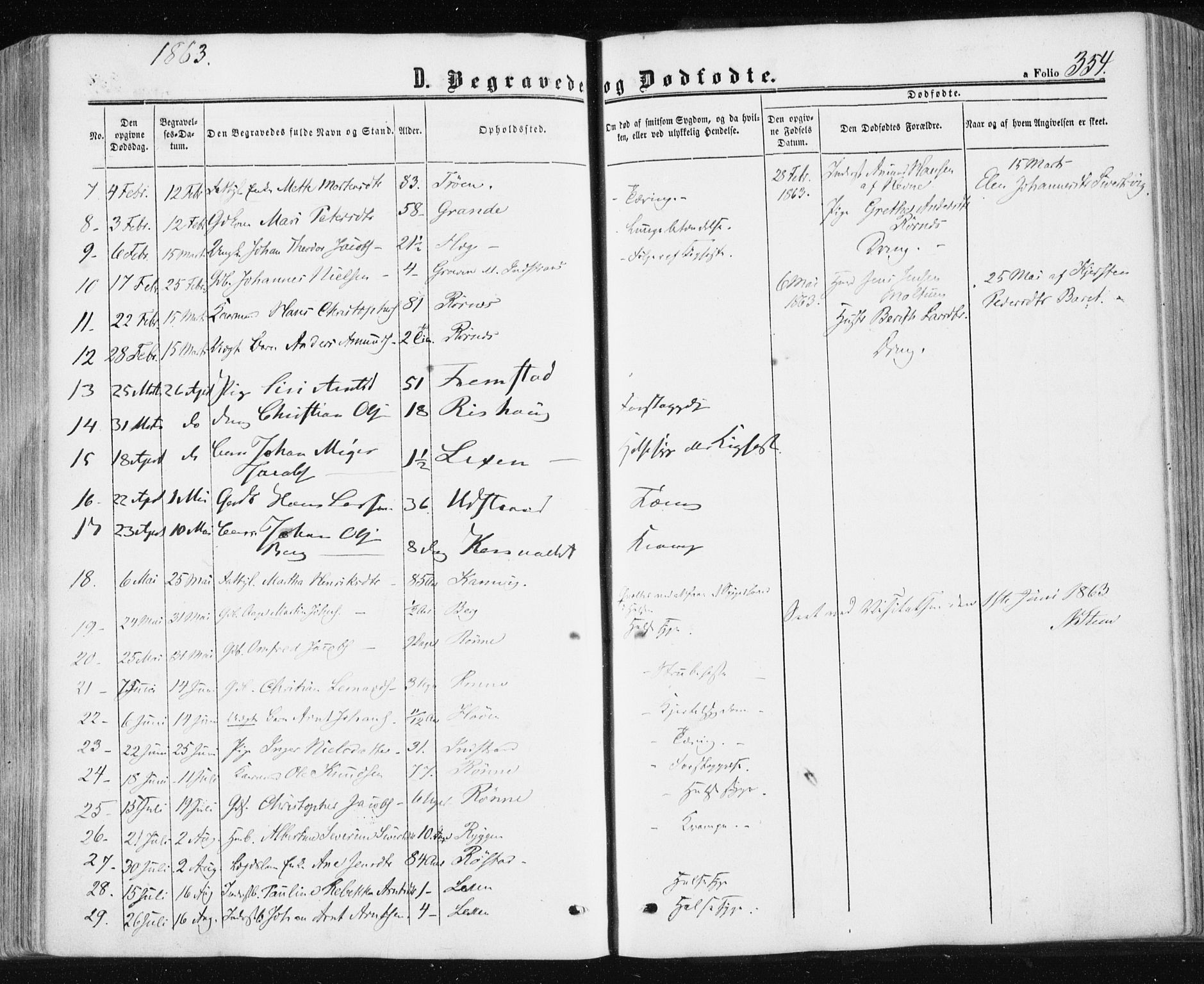 Ministerialprotokoller, klokkerbøker og fødselsregistre - Sør-Trøndelag, AV/SAT-A-1456/659/L0737: Parish register (official) no. 659A07, 1857-1875, p. 354