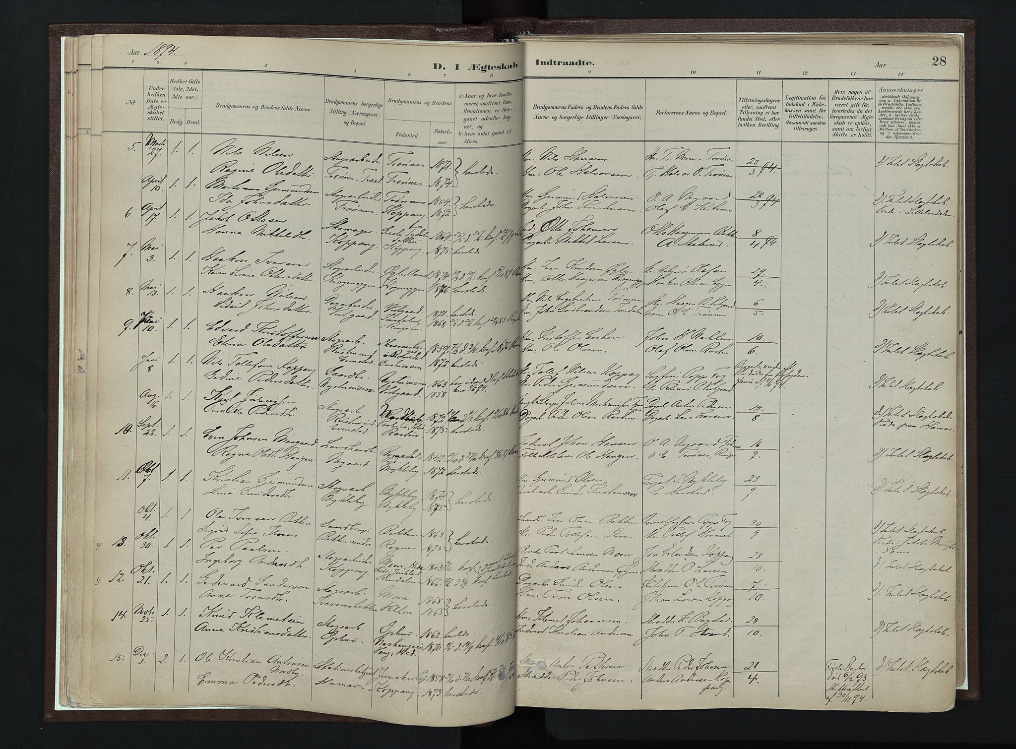 Stor-Elvdal prestekontor, SAH/PREST-052/H/Ha/Haa/L0003: Parish register (official) no. 3, 1882-1901, p. 28