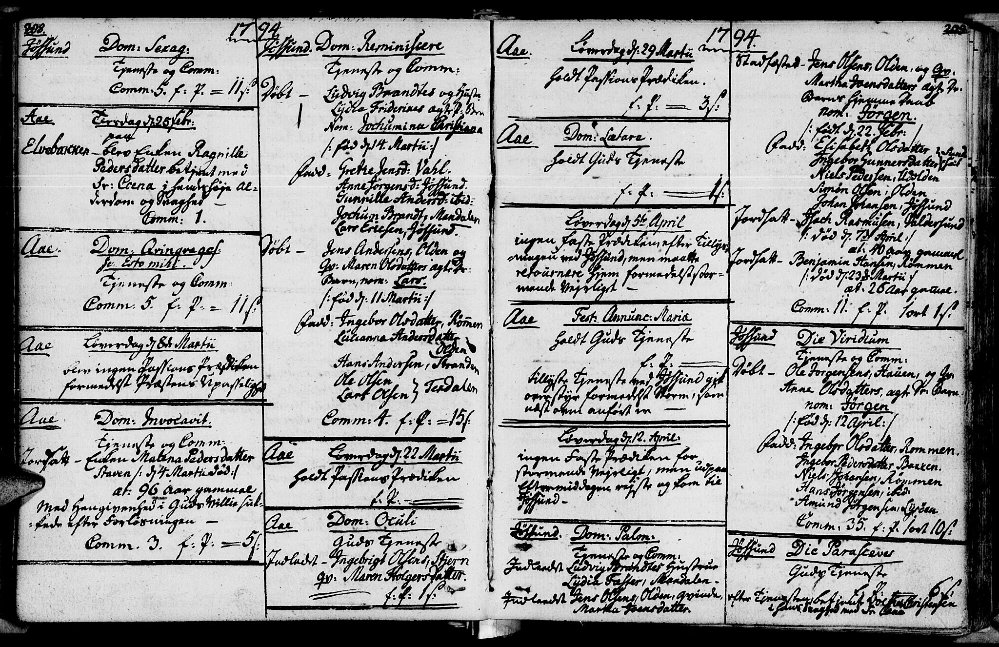 Ministerialprotokoller, klokkerbøker og fødselsregistre - Sør-Trøndelag, SAT/A-1456/655/L0673: Parish register (official) no. 655A02, 1780-1801, p. 208-209