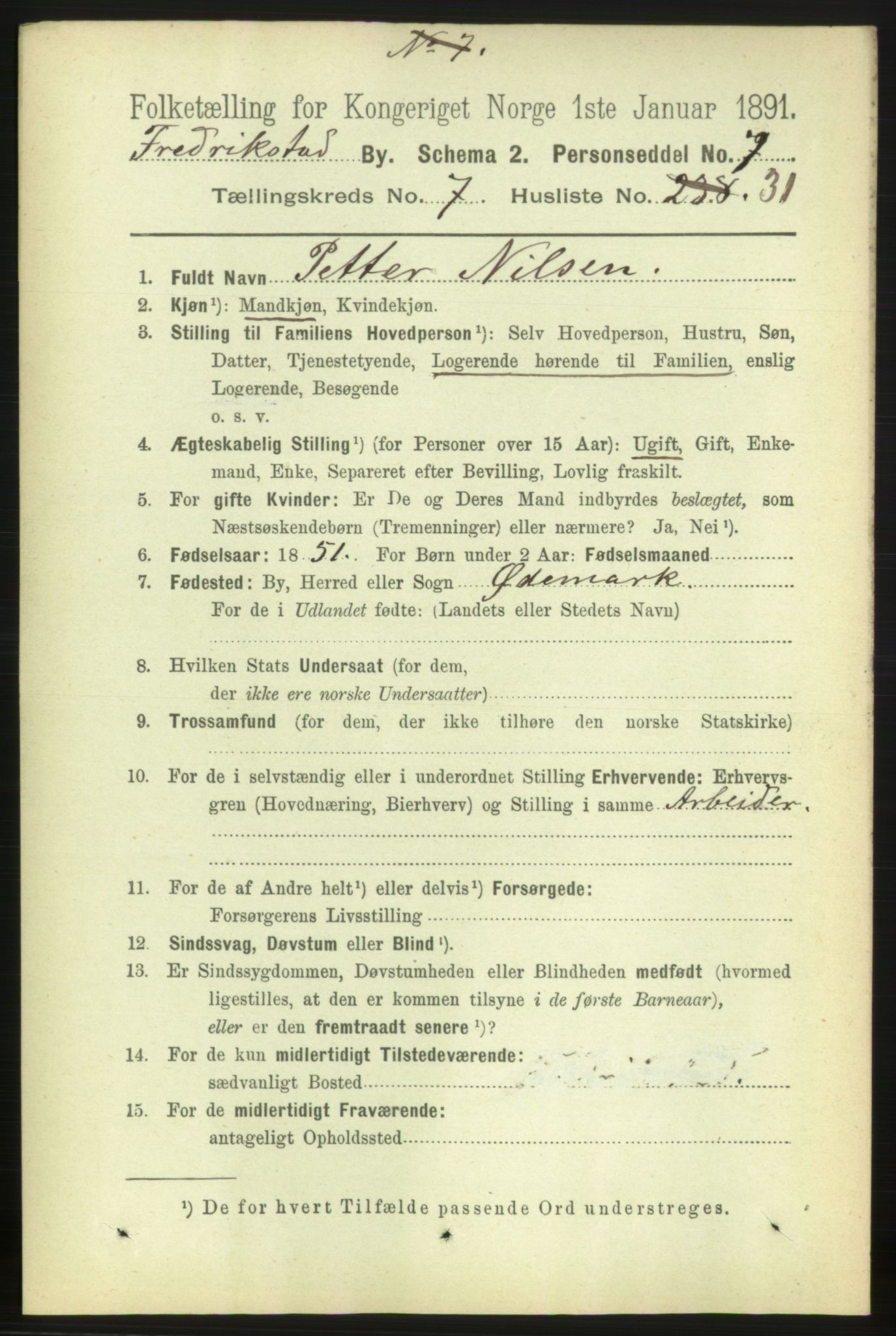 RA, 1891 census for 0103 Fredrikstad, 1891, p. 9020