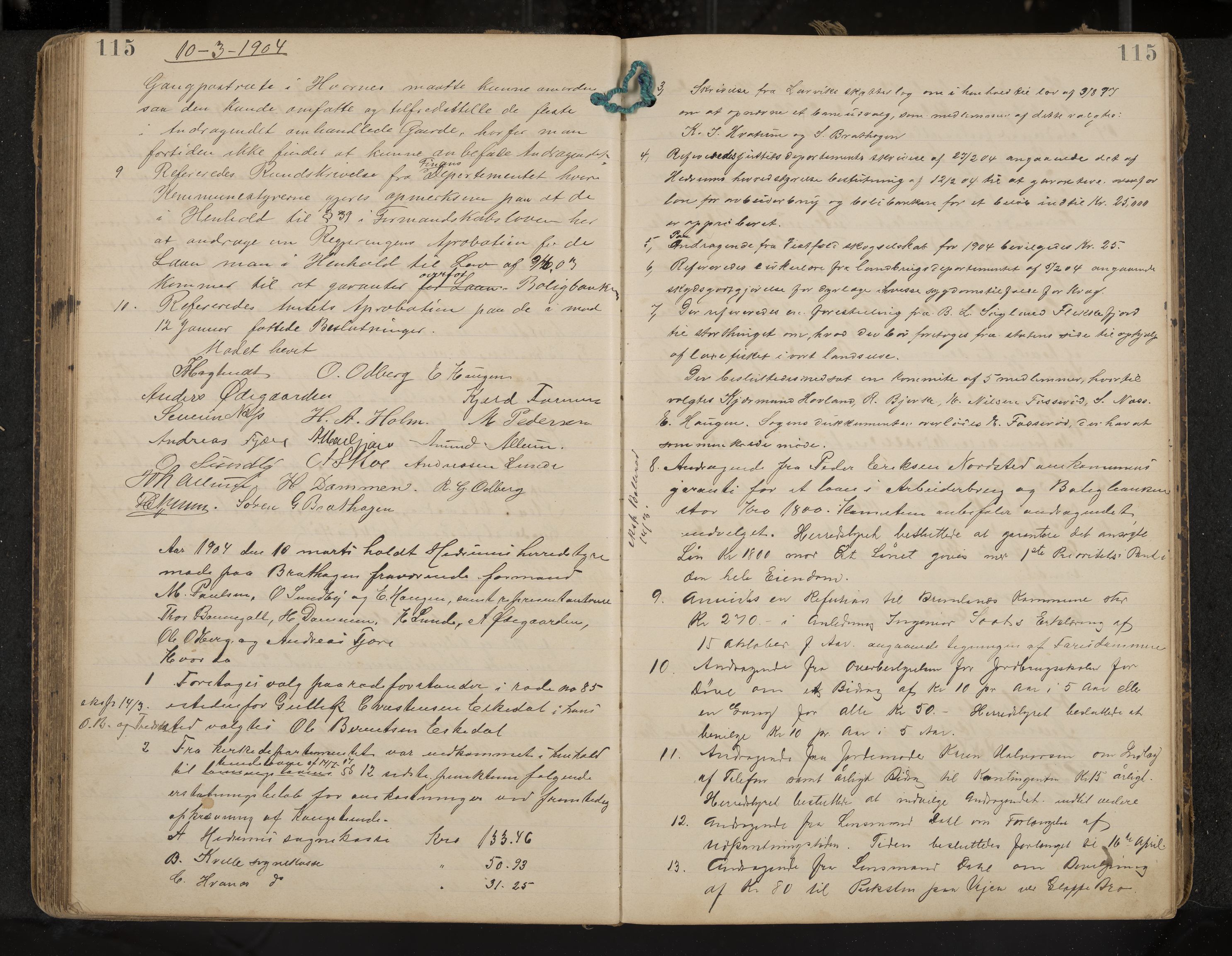 Hedrum formannskap og sentraladministrasjon, IKAK/0727021/A/Aa/L0005: Møtebok, 1899-1911, p. 115