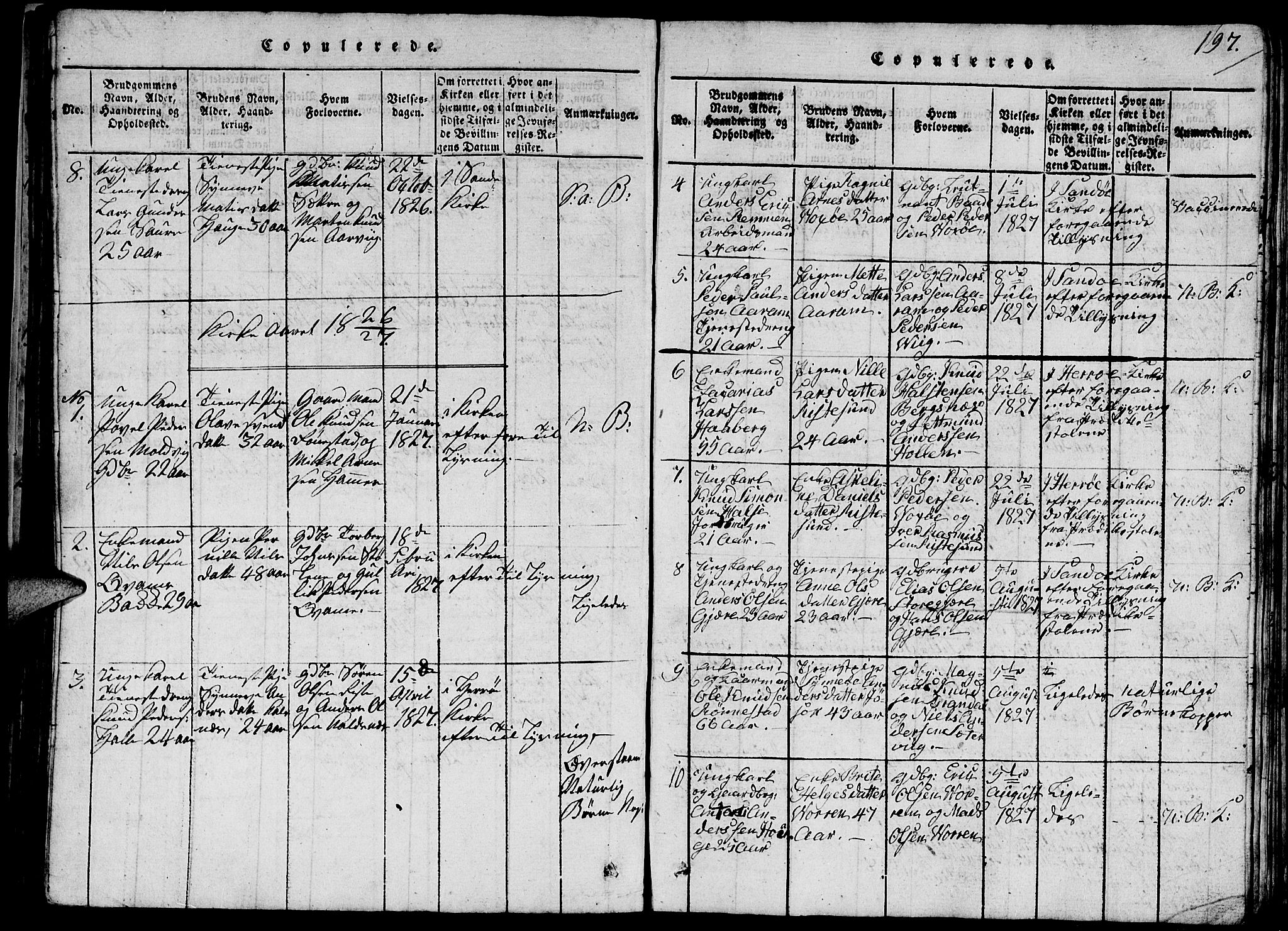 Ministerialprotokoller, klokkerbøker og fødselsregistre - Møre og Romsdal, SAT/A-1454/503/L0046: Parish register (copy) no. 503C01, 1816-1842, p. 197