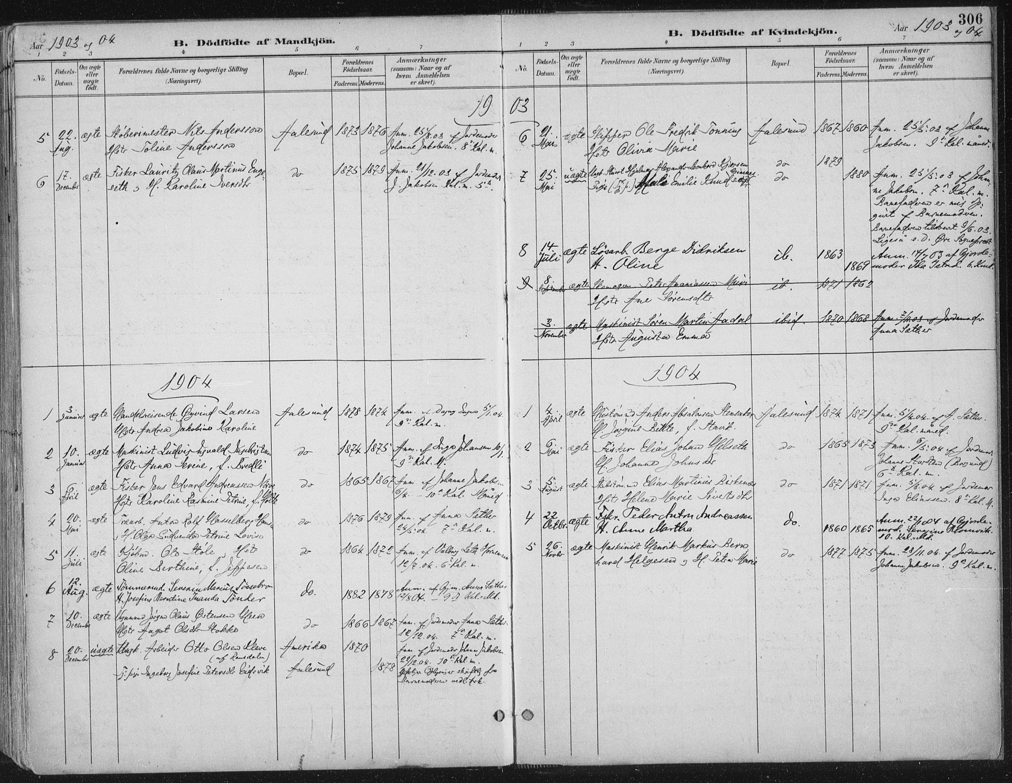 Ministerialprotokoller, klokkerbøker og fødselsregistre - Møre og Romsdal, SAT/A-1454/529/L0456: Parish register (official) no. 529A06, 1894-1906, p. 306