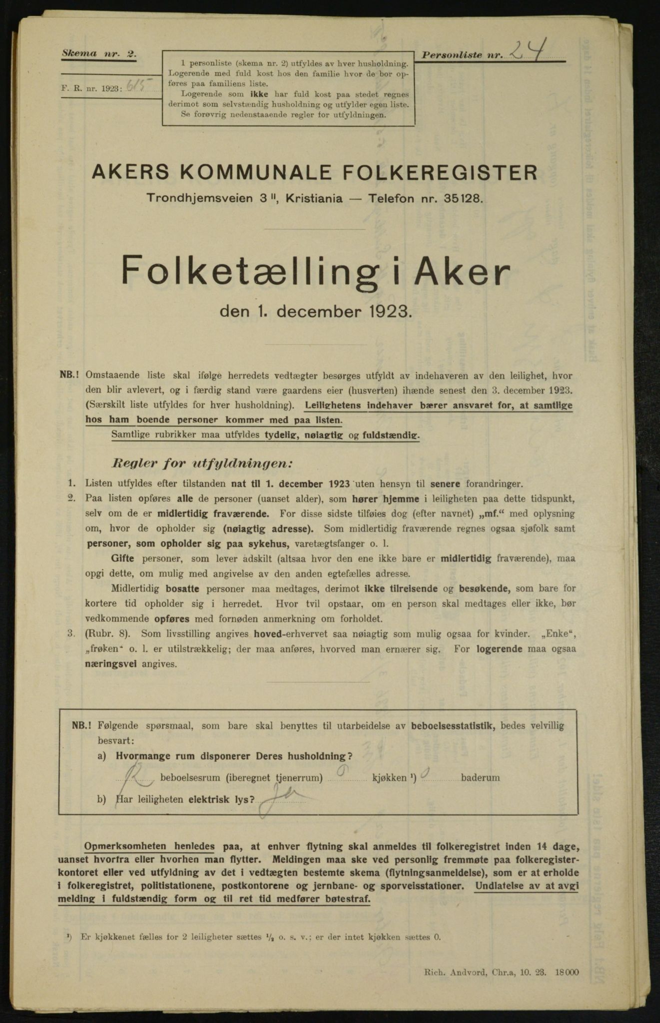 , Municipal Census 1923 for Aker, 1923, p. 26872