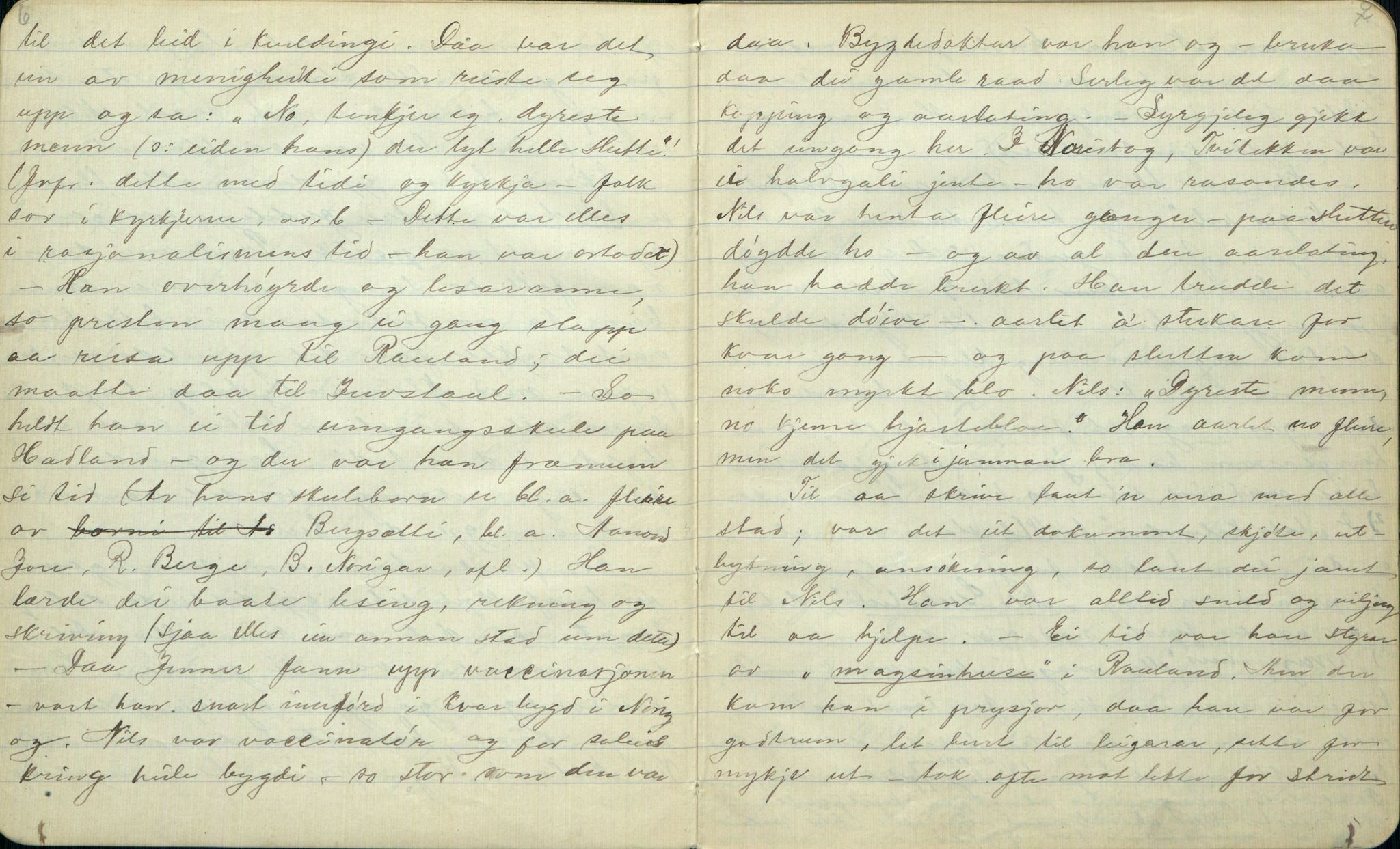 Rikard Berge, TEMU/TGM-A-1003/F/L0001/0005: 001-030 Innholdslister / 2. Erindringer om merkelige begivenheter, slegter, personligheder, 1900, p. 6-7