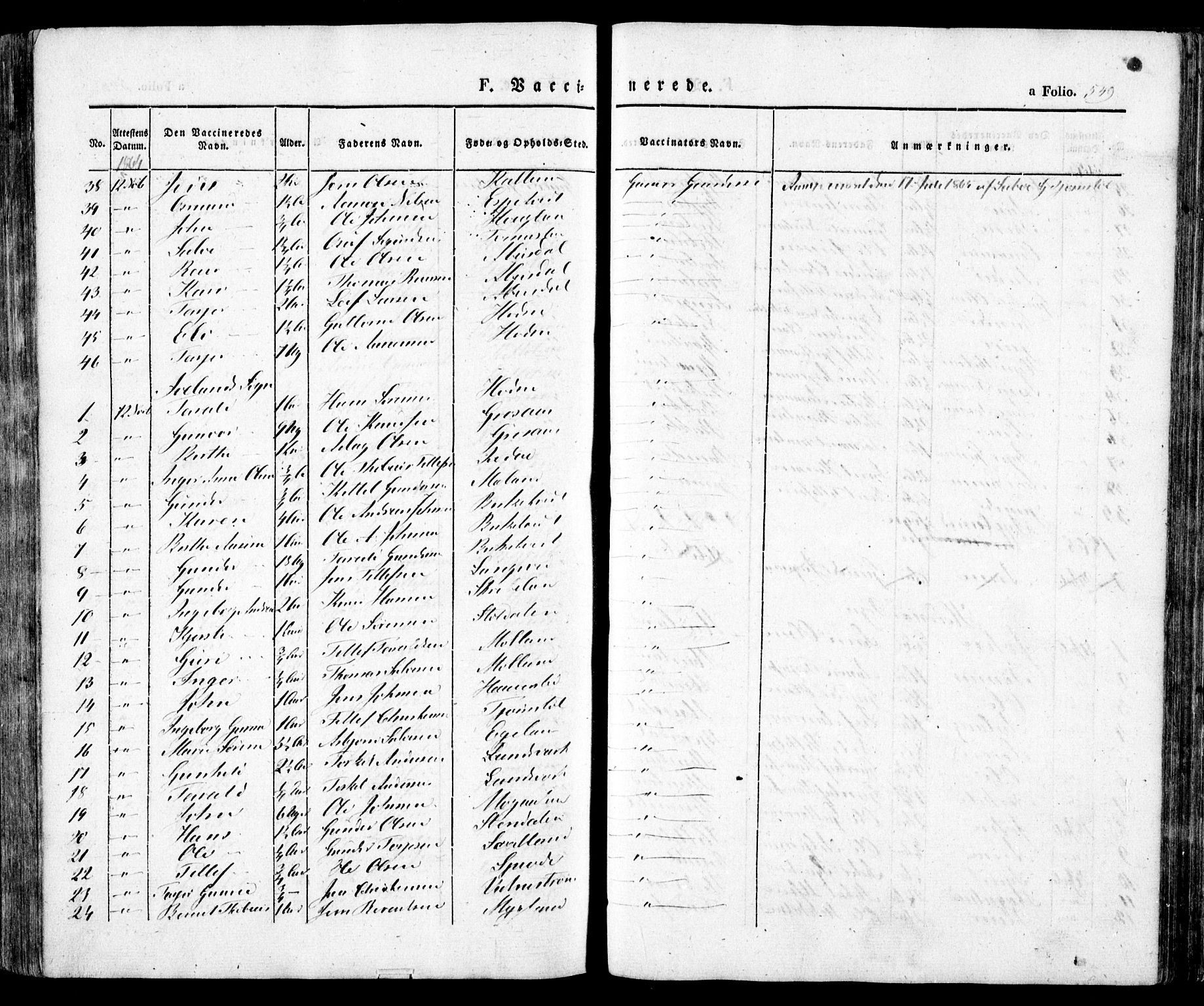 Evje sokneprestkontor, AV/SAK-1111-0008/F/Fa/Faa/L0005: Parish register (official) no. A 5, 1843-1865, p. 549