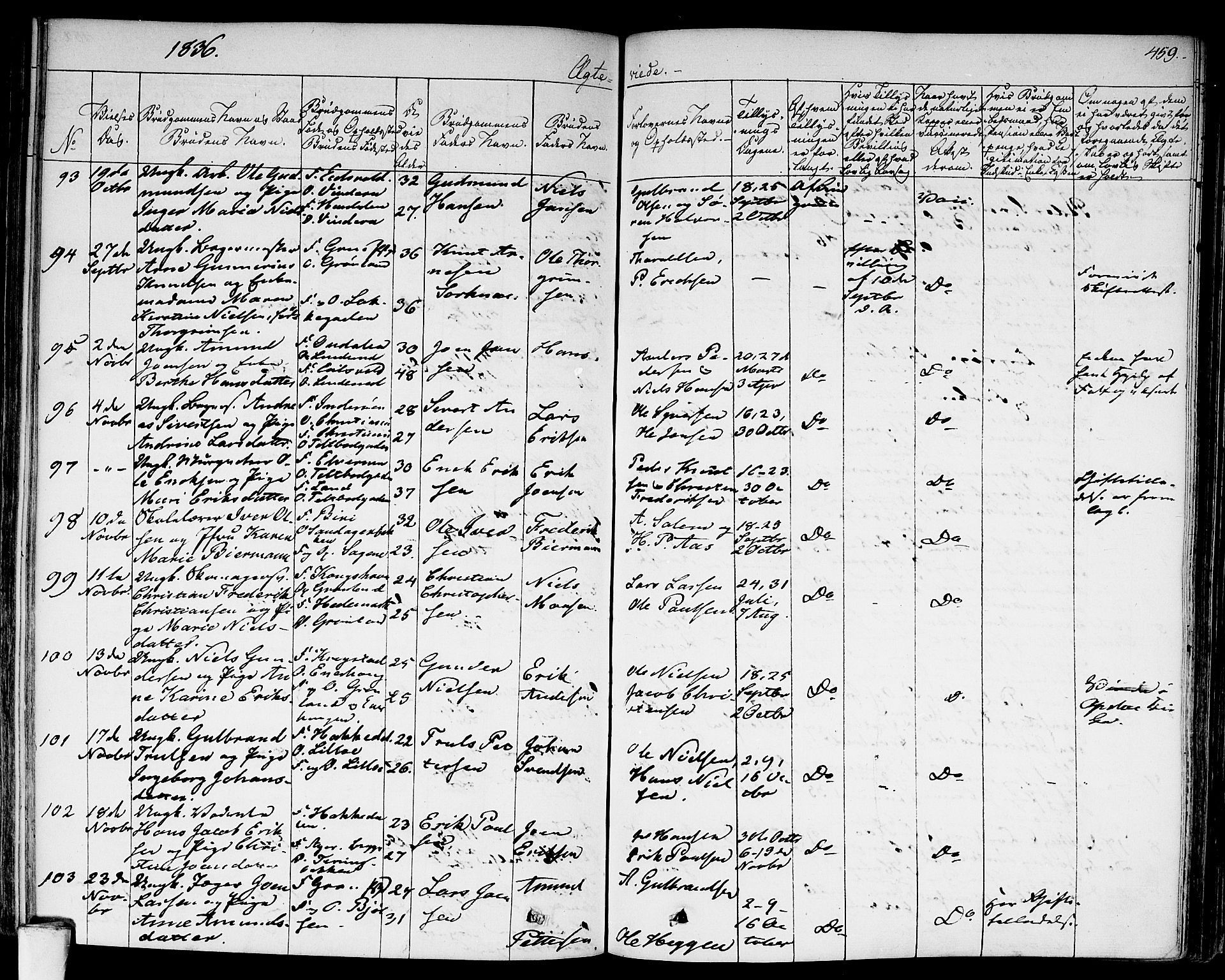 Aker prestekontor kirkebøker, SAO/A-10861/F/L0013: Parish register (official) no. 13, 1828-1837, p. 459