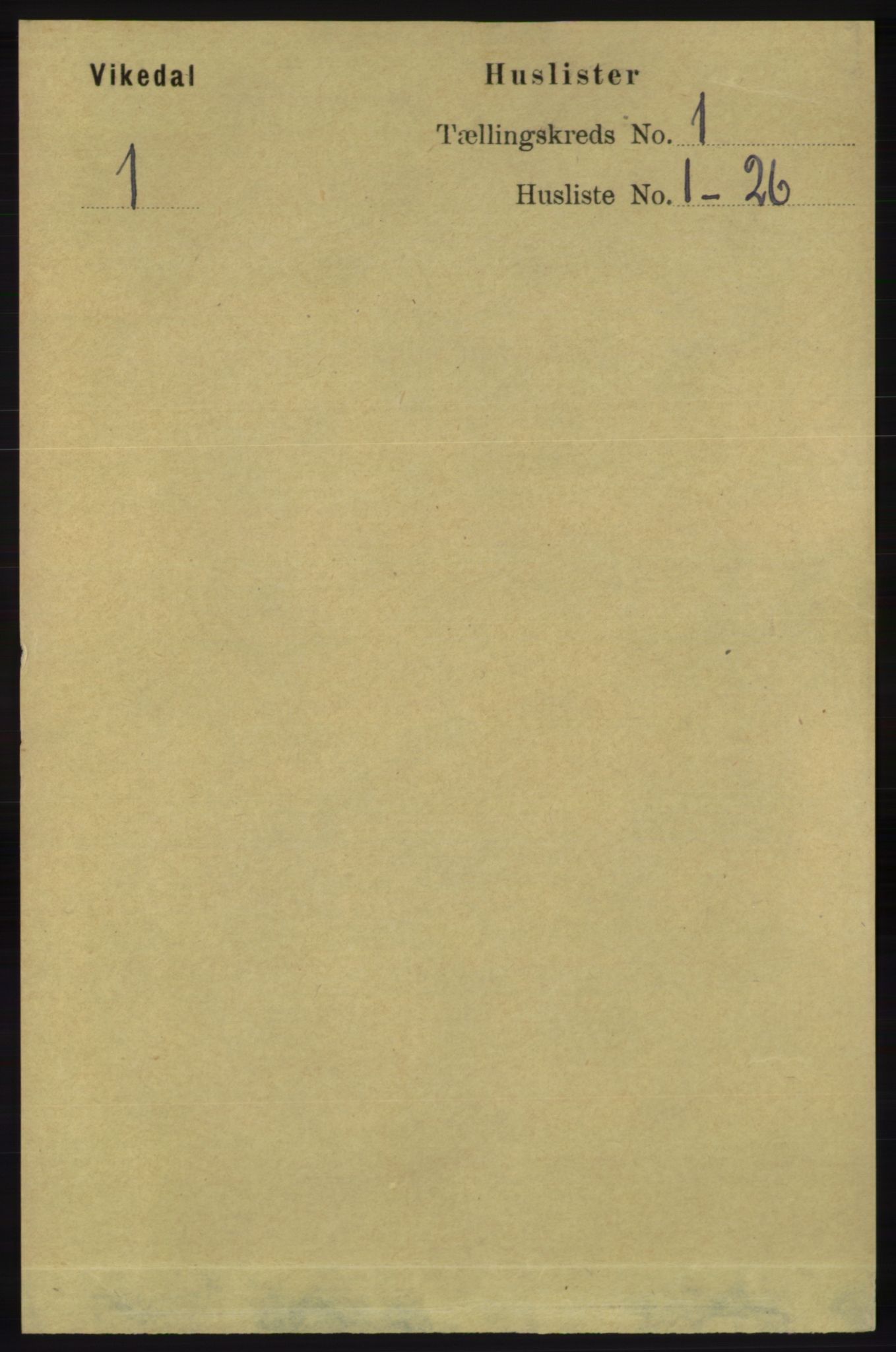 RA, 1891 census for 1157 Vikedal, 1891, p. 30