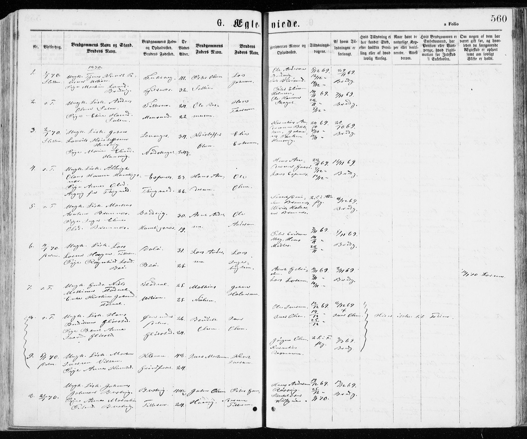 Ministerialprotokoller, klokkerbøker og fødselsregistre - Sør-Trøndelag, SAT/A-1456/640/L0576: Parish register (official) no. 640A01, 1846-1876, p. 560
