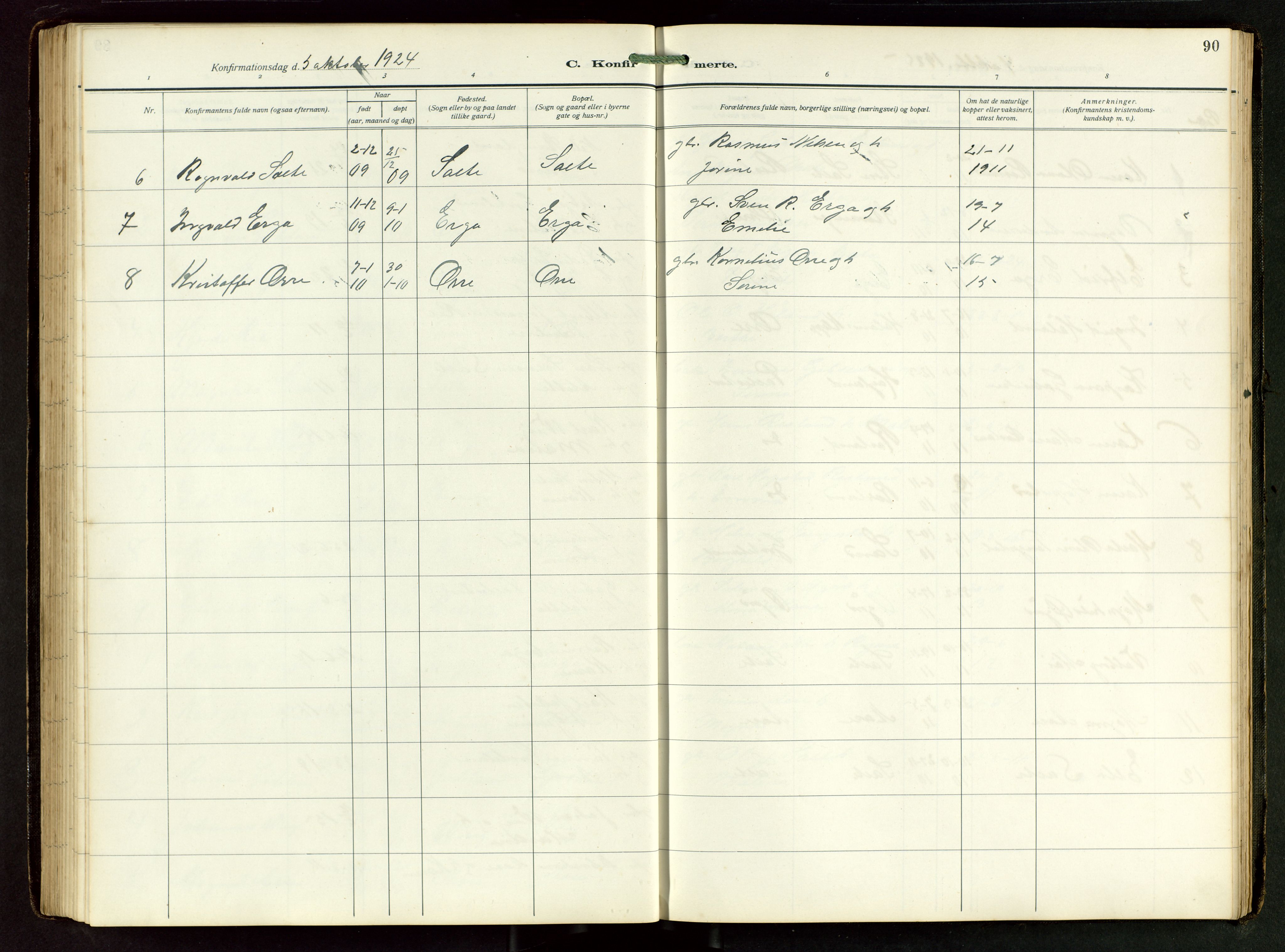 Klepp sokneprestkontor, SAST/A-101803/001/3/30BB/L0008: Parish register (copy) no. B 8, 1918-1949, p. 90