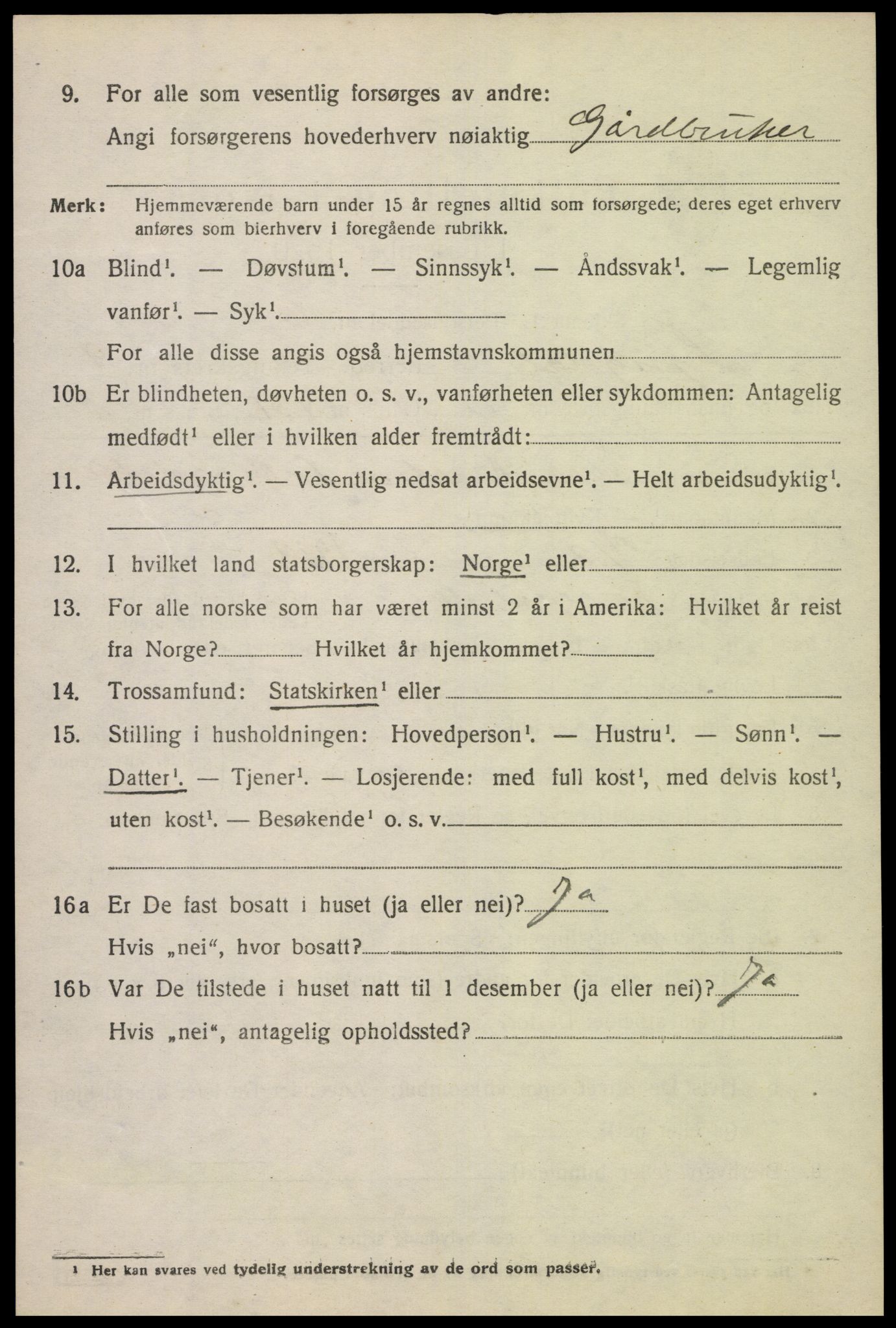 SAK, 1920 census for Lyngdal, 1920, p. 4802