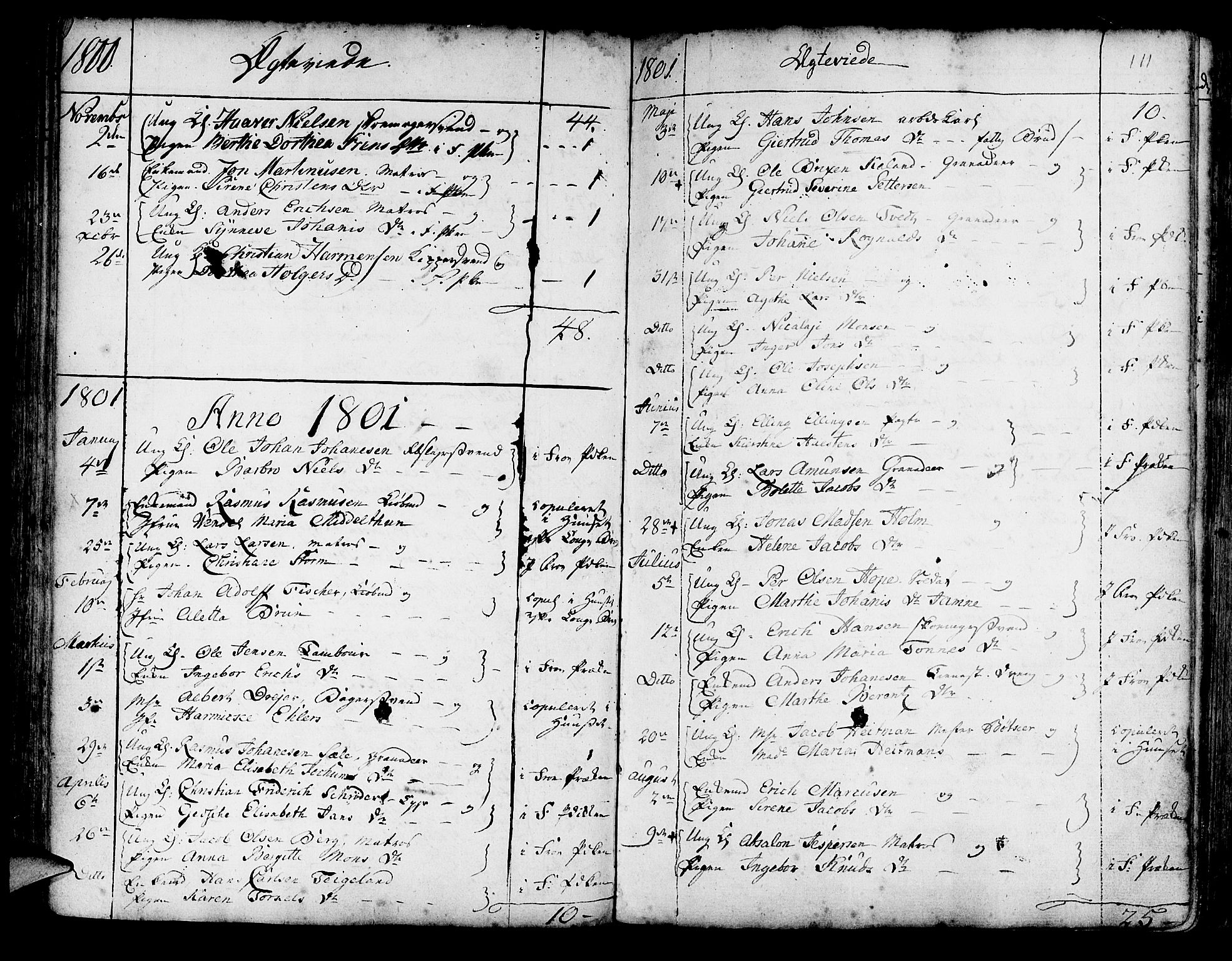 Korskirken sokneprestembete, SAB/A-76101/H/Haa/L0009: Parish register (official) no. A 9, 1743-1861, p. 111