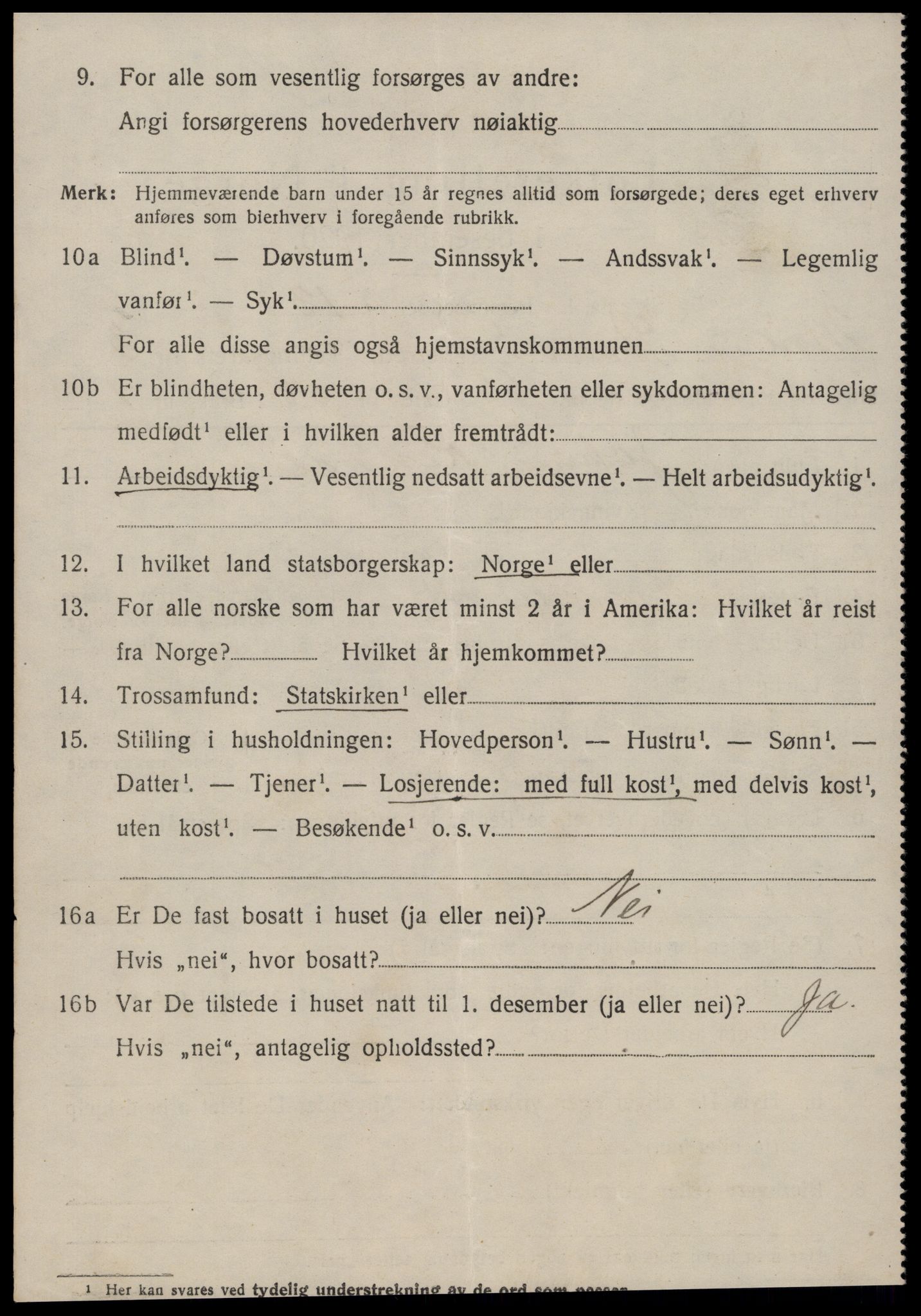 SAT, 1920 census for Stranda, 1920, p. 2414