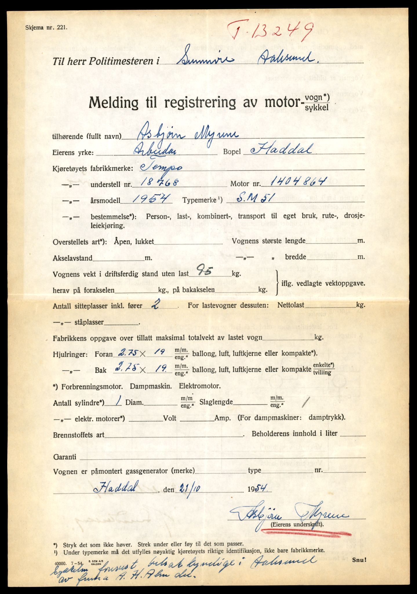 Møre og Romsdal vegkontor - Ålesund trafikkstasjon, AV/SAT-A-4099/F/Fe/L0038: Registreringskort for kjøretøy T 13180 - T 13360, 1927-1998, p. 1169