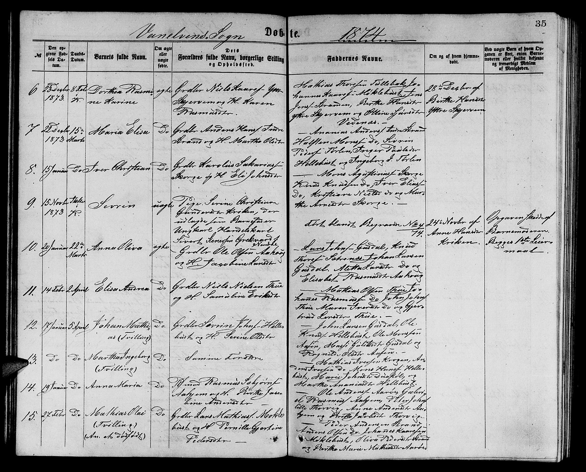 Ministerialprotokoller, klokkerbøker og fødselsregistre - Møre og Romsdal, SAT/A-1454/501/L0016: Parish register (copy) no. 501C02, 1868-1884, p. 35