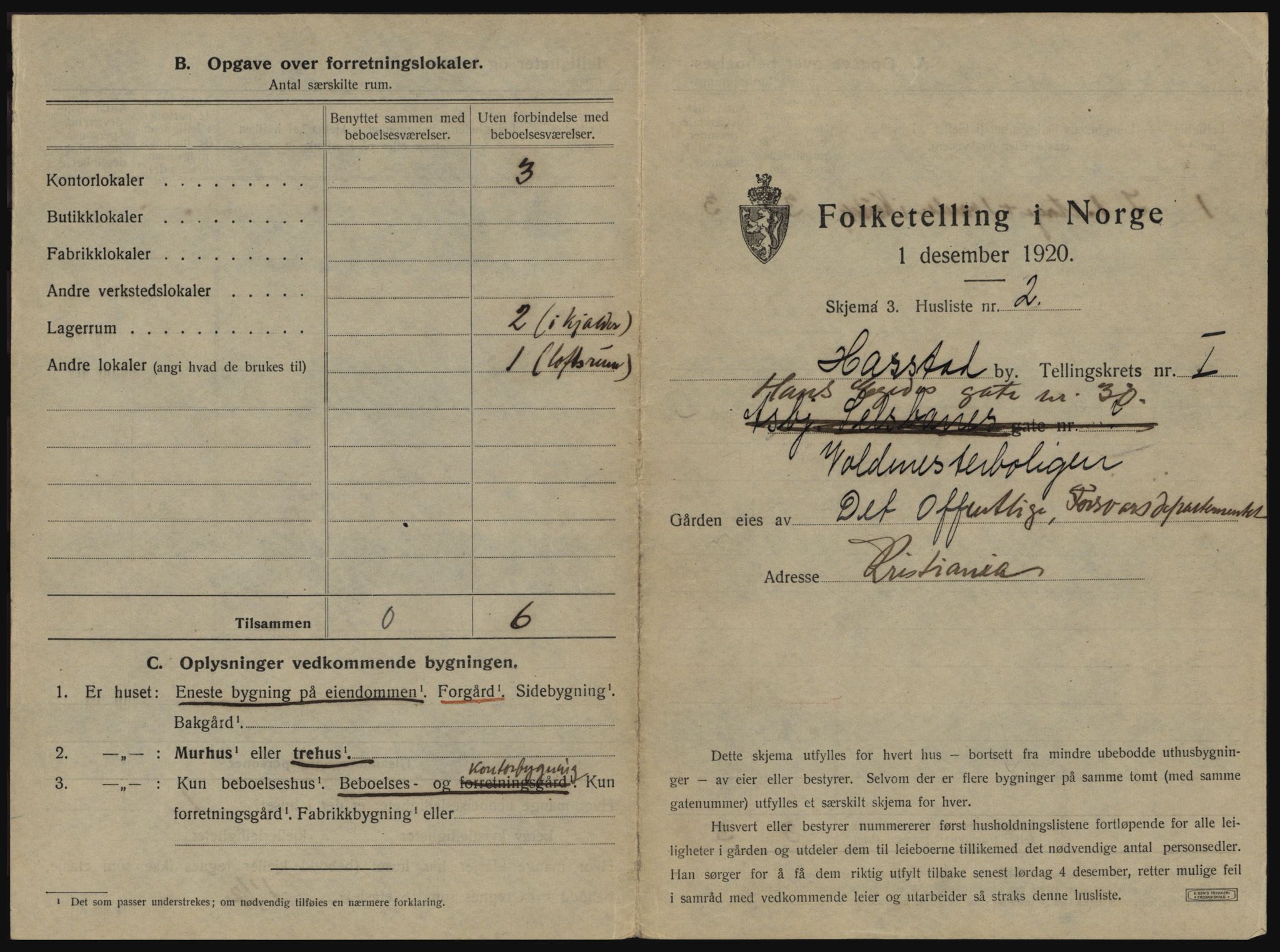 SATØ, 1920 census for Harstad, 1920, p. 37