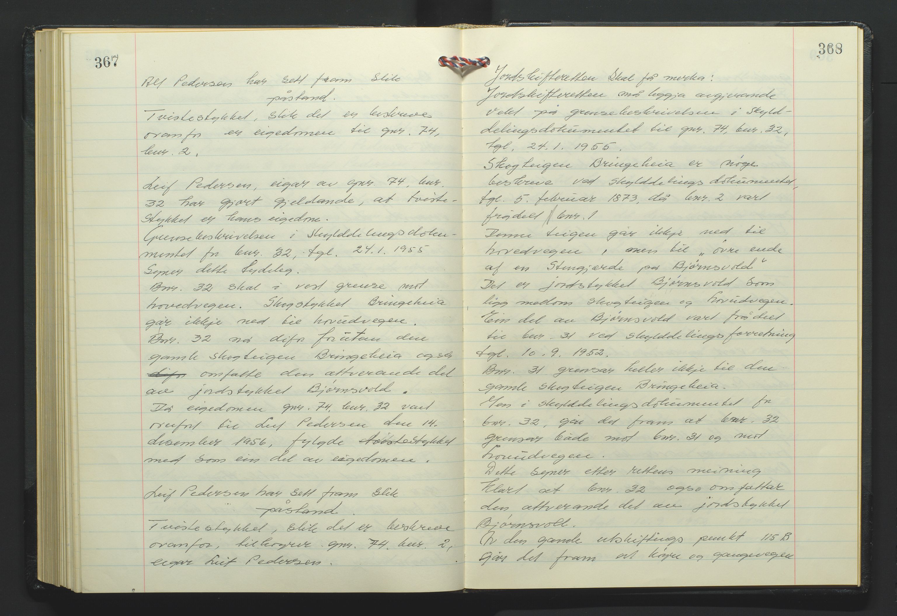 Marnar jordskifterett, AV/SAK-1541-0006/F/Fa/L0004: Jordskifterettsbok Kristiansand domssokn (Kr4), 1969-1974, p. 367-368