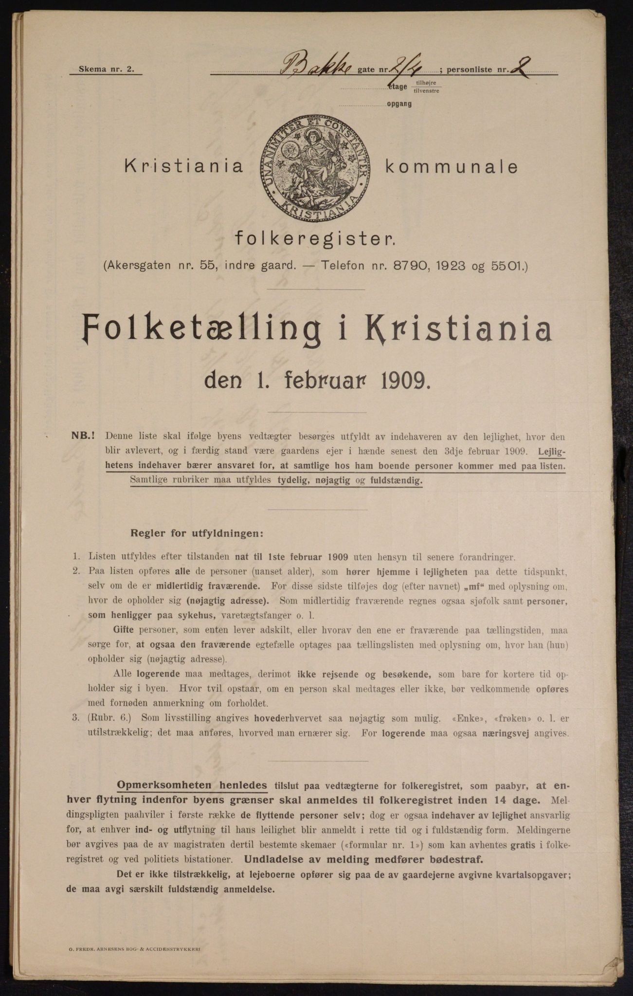 OBA, Municipal Census 1909 for Kristiania, 1909, p. 2471