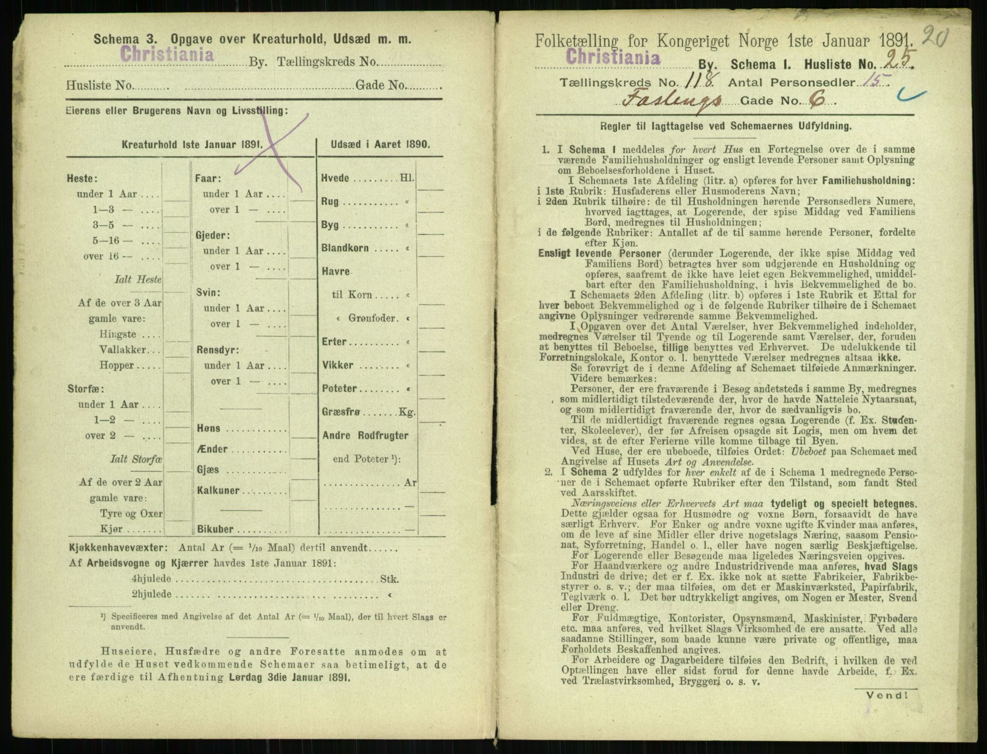 RA, 1891 census for 0301 Kristiania, 1891, p. 63287