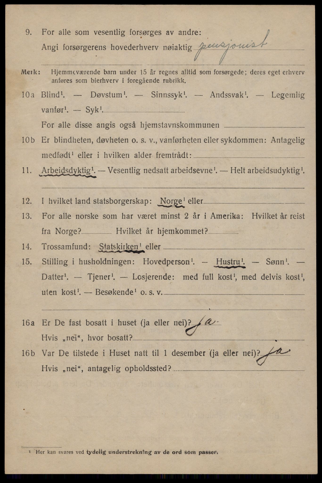SAT, 1920 census for Trondheim, 1920, p. 46309