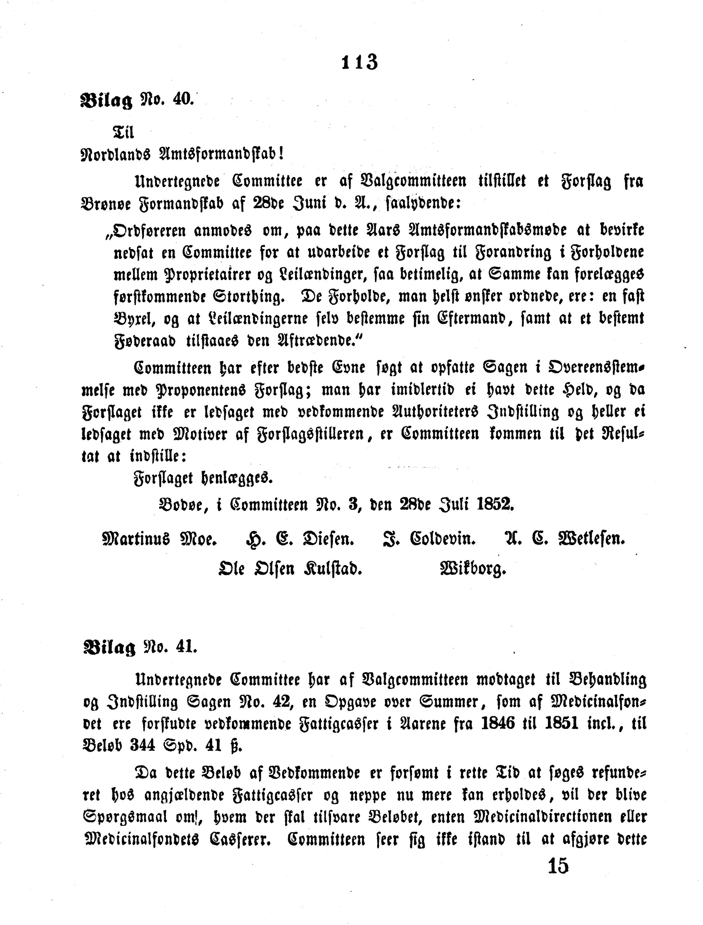 Nordland Fylkeskommune. Fylkestinget, AIN/NFK-17/176/A/Ac/L0003: Fylkestingsforhandlinger 1850-1860, 1850-1860