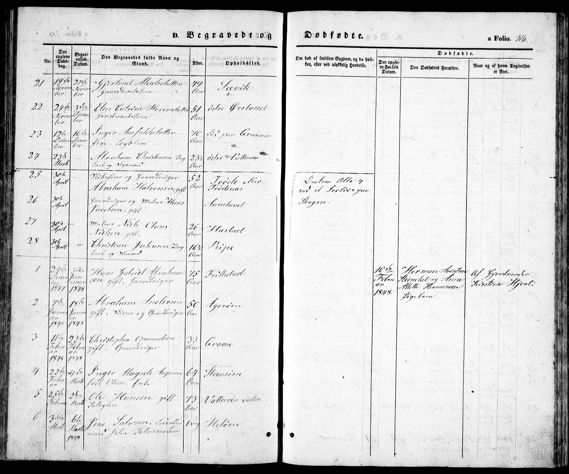 Høvåg sokneprestkontor, AV/SAK-1111-0025/F/Fb/L0002: Parish register (copy) no. B 2, 1847-1869, p. 316