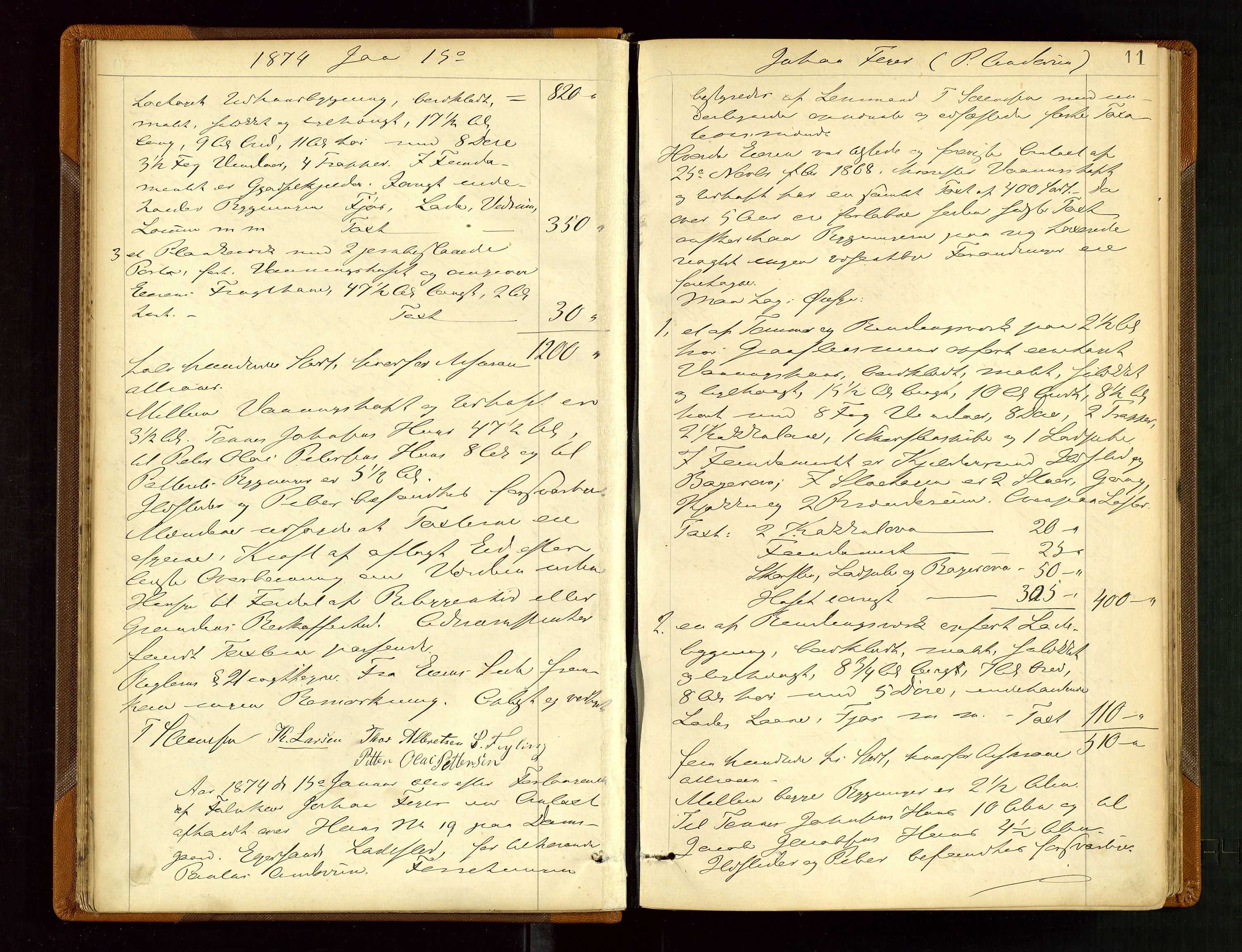 Eigersund lensmannskontor, AV/SAST-A-100171/God/L0003: "Brandtaxationsprotokol", 1874-1886, p. 10b-11a