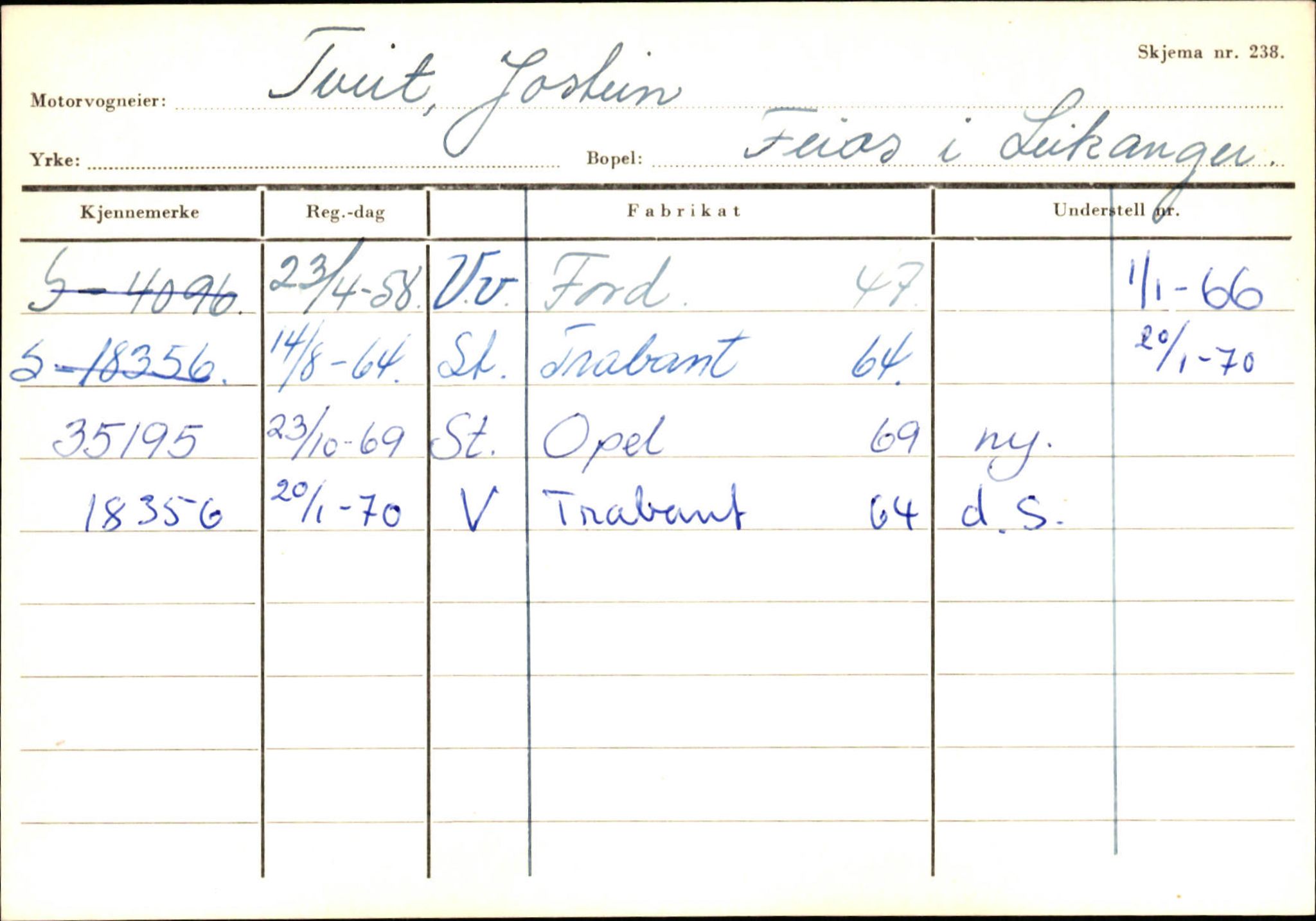 Statens vegvesen, Sogn og Fjordane vegkontor, AV/SAB-A-5301/4/F/L0126: Eigarregister Fjaler M-Å. Leikanger A-Å, 1945-1975, p. 2356