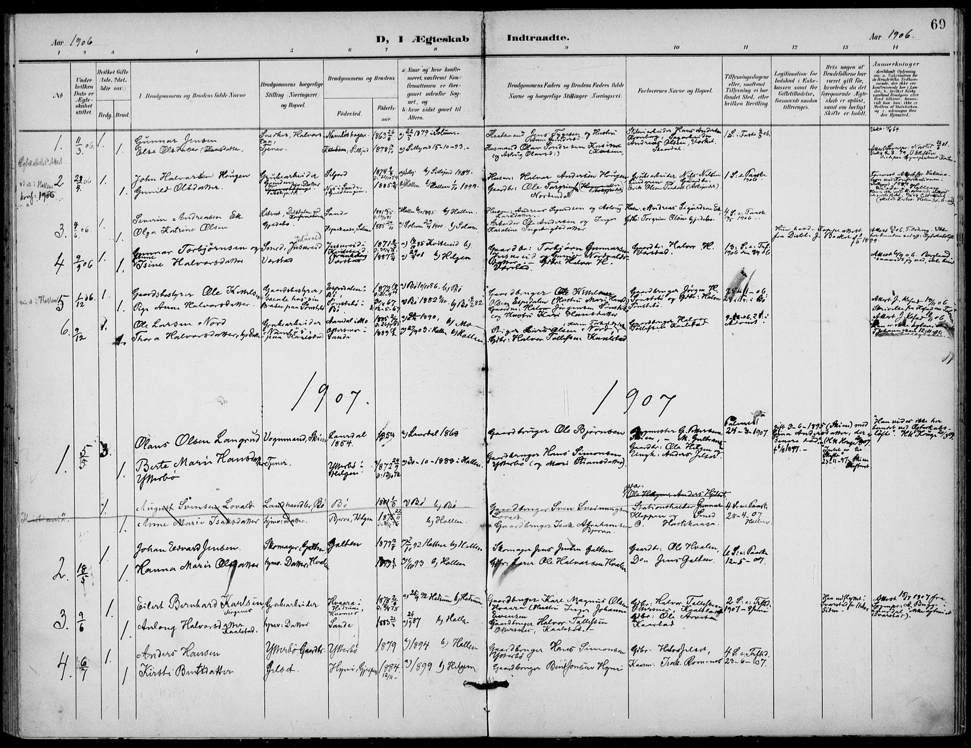 Holla kirkebøker, AV/SAKO-A-272/F/Fa/L0011: Parish register (official) no. 11, 1897-1928, p. 69