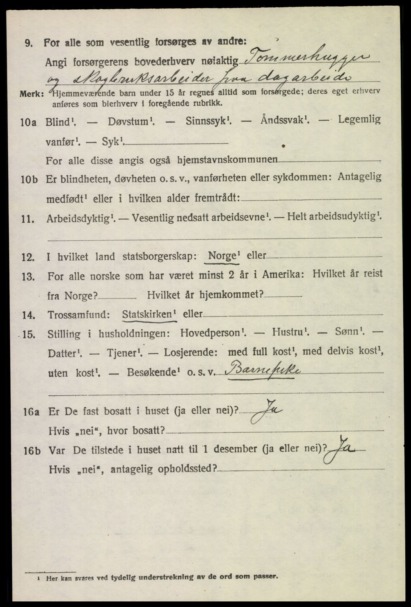SAH, 1920 census for Trysil, 1920, p. 15232