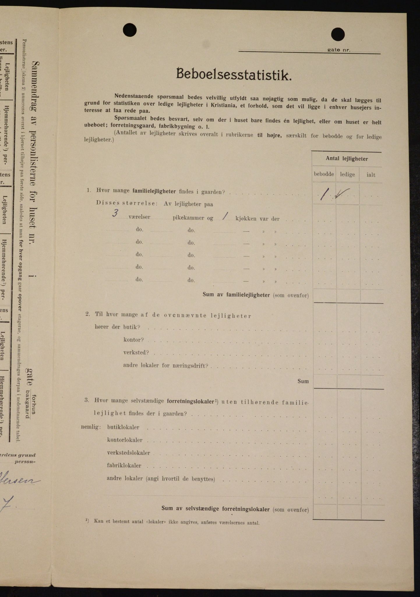 OBA, Municipal Census 1909 for Kristiania, 1909, p. 43548