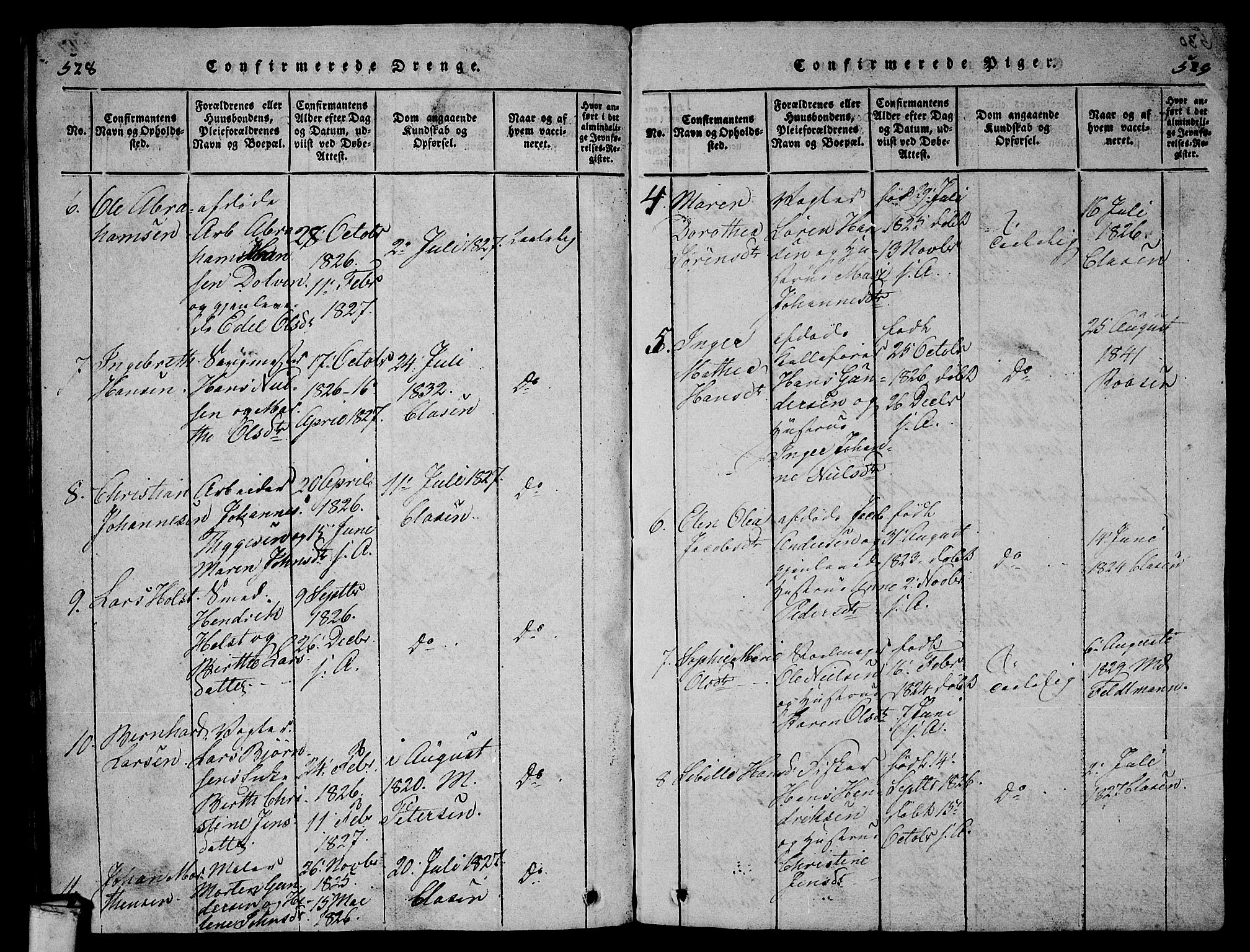 Larvik kirkebøker, SAKO/A-352/G/Gb/L0001: Parish register (copy) no. II 1, 1818-1843, p. 528-529