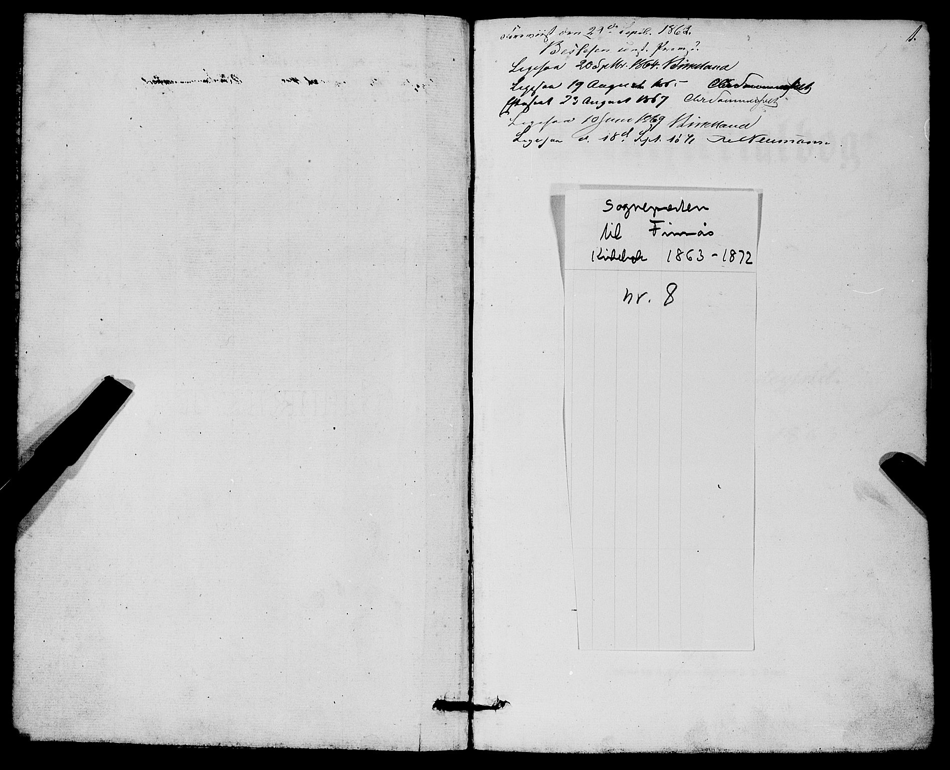 Finnås sokneprestembete, SAB/A-99925/H/Ha/Haa/Haaa/L0008: Parish register (official) no. A 8, 1863-1872, p. 1