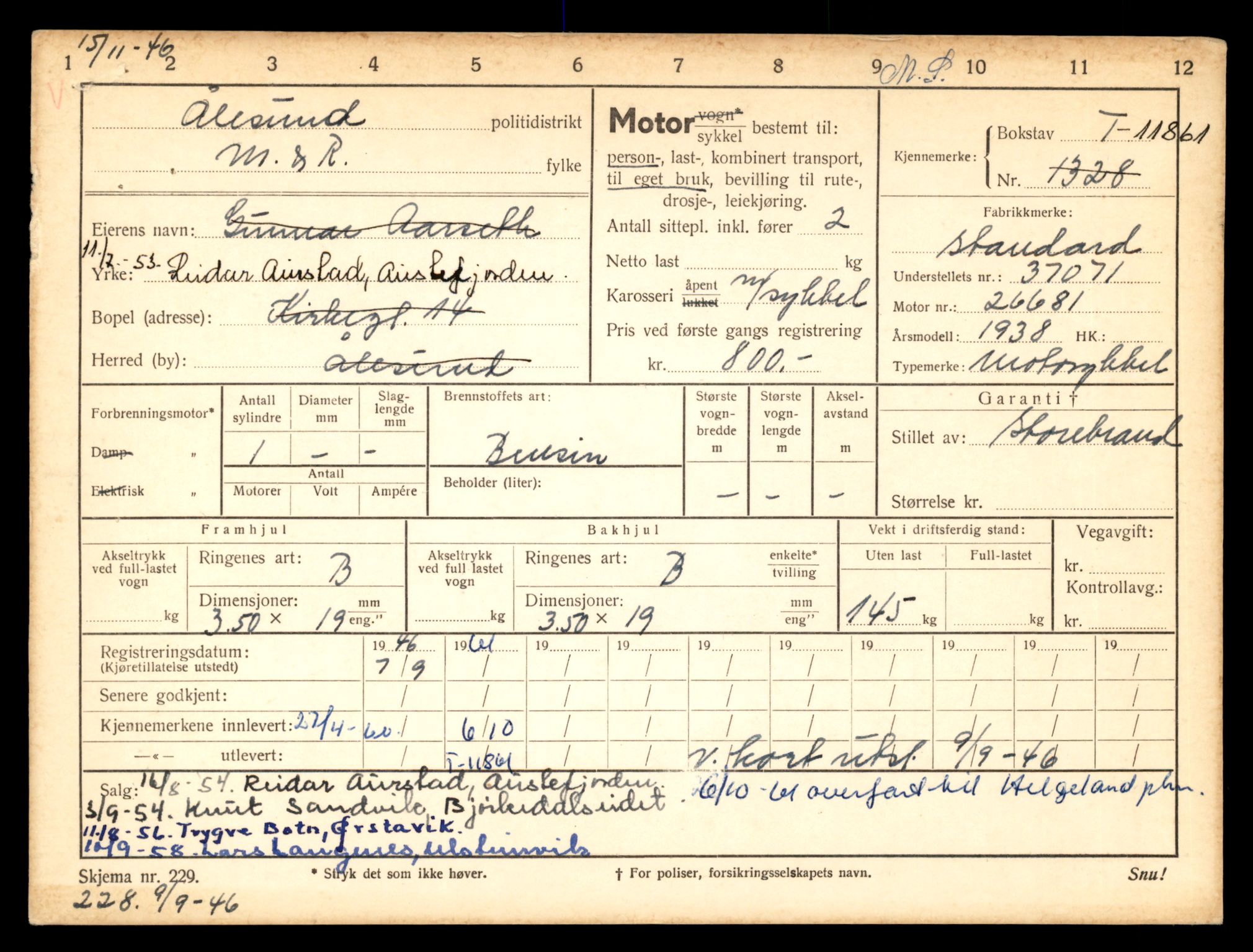 Møre og Romsdal vegkontor - Ålesund trafikkstasjon, AV/SAT-A-4099/F/Fe/L0031: Registreringskort for kjøretøy T 11800 - T 11996, 1927-1998, p. 1117