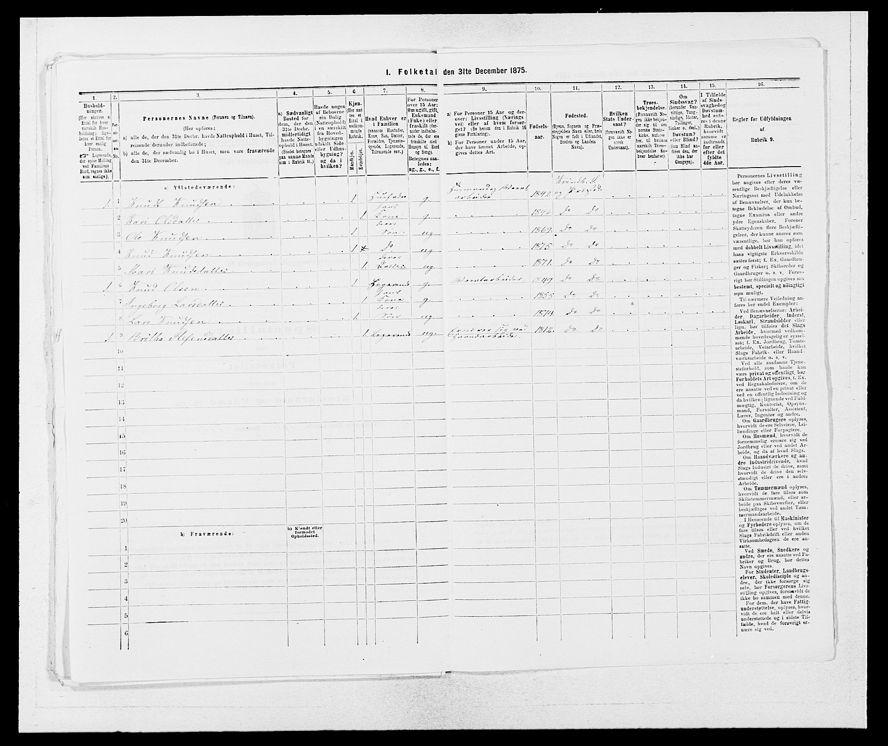 SAB, 1875 census for 1224P Kvinnherad, 1875, p. 661