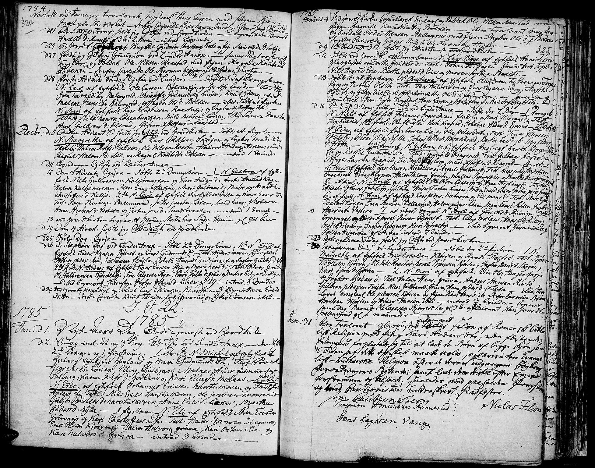 Jevnaker prestekontor, SAH/PREST-116/H/Ha/Haa/L0003: Parish register (official) no. 3, 1752-1799, p. 324-325
