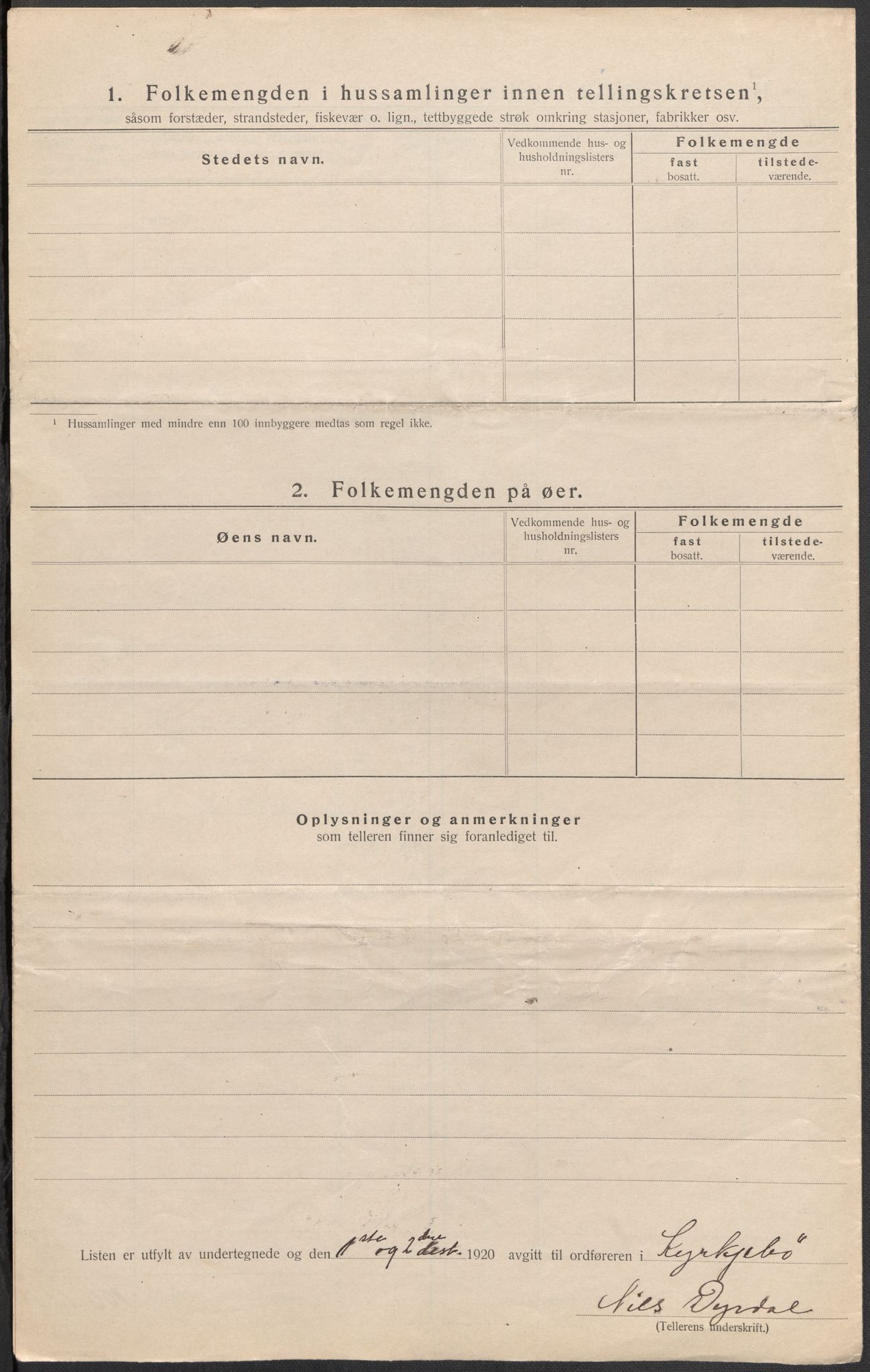 SAB, 1920 census for Kyrkjebø, 1920, p. 9