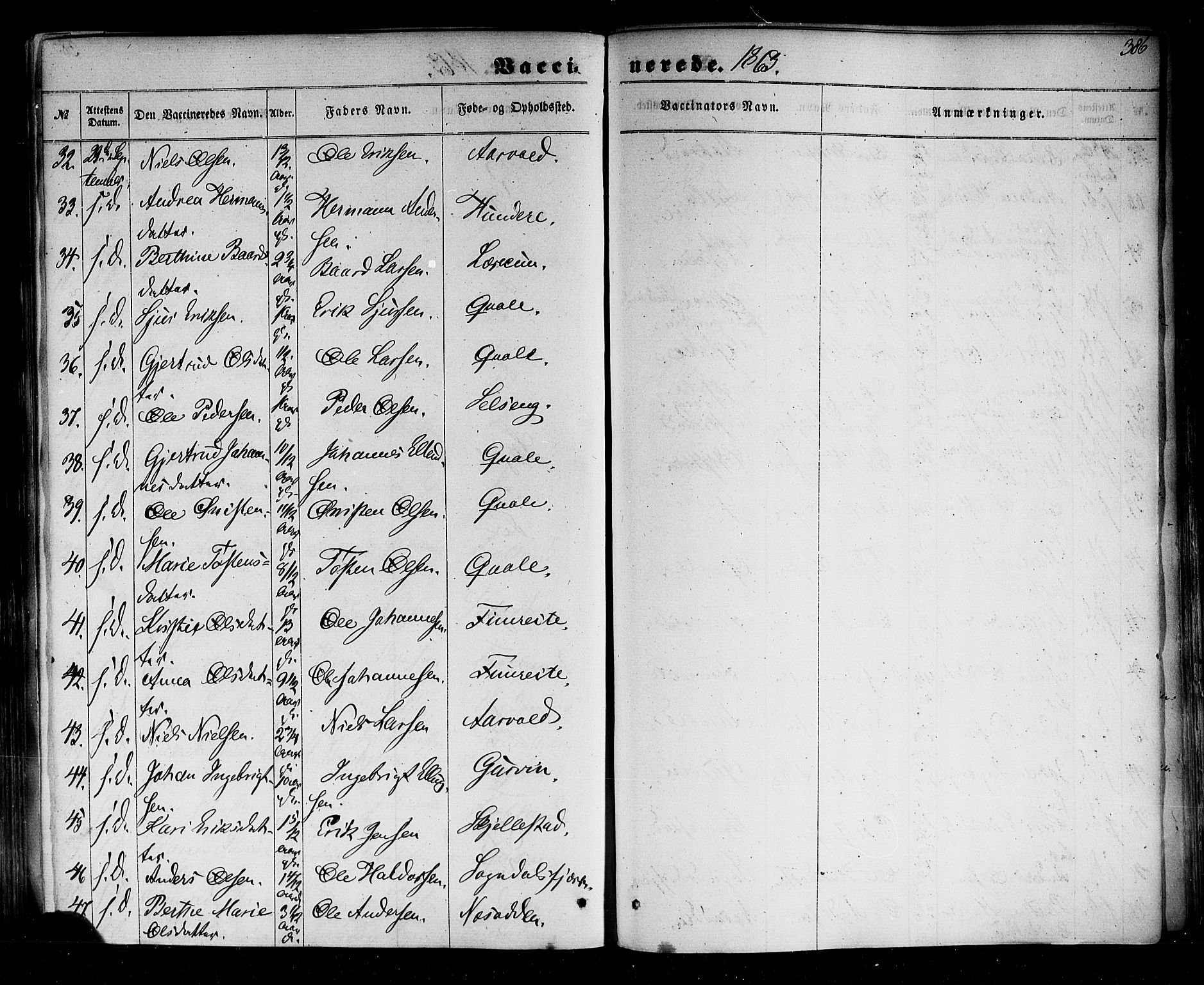 Sogndal sokneprestembete, AV/SAB-A-81301/H/Haa/Haaa/L0013: Parish register (official) no. A 13, 1859-1877, p. 386