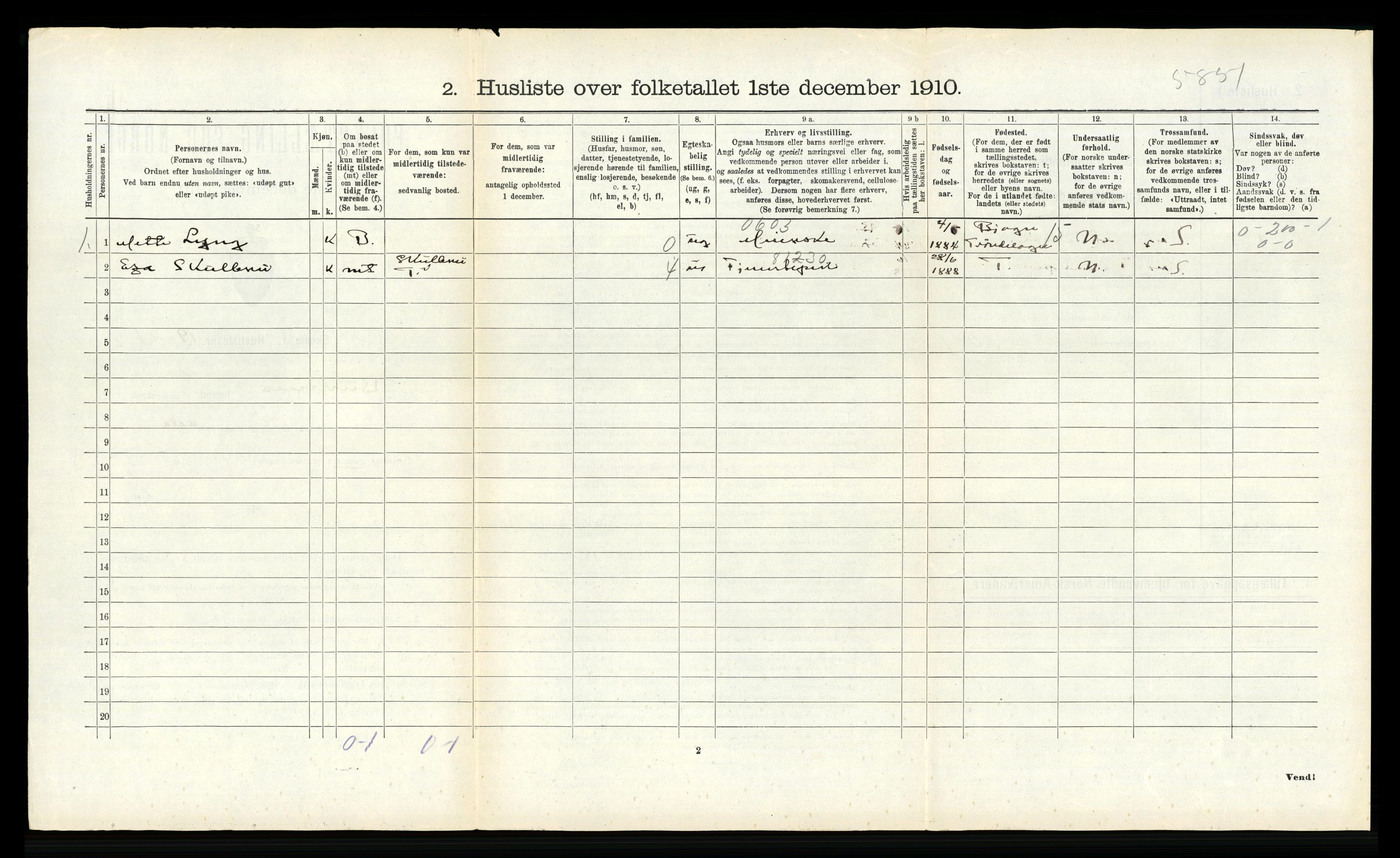 RA, 1910 census for Buksnes, 1910, p. 993