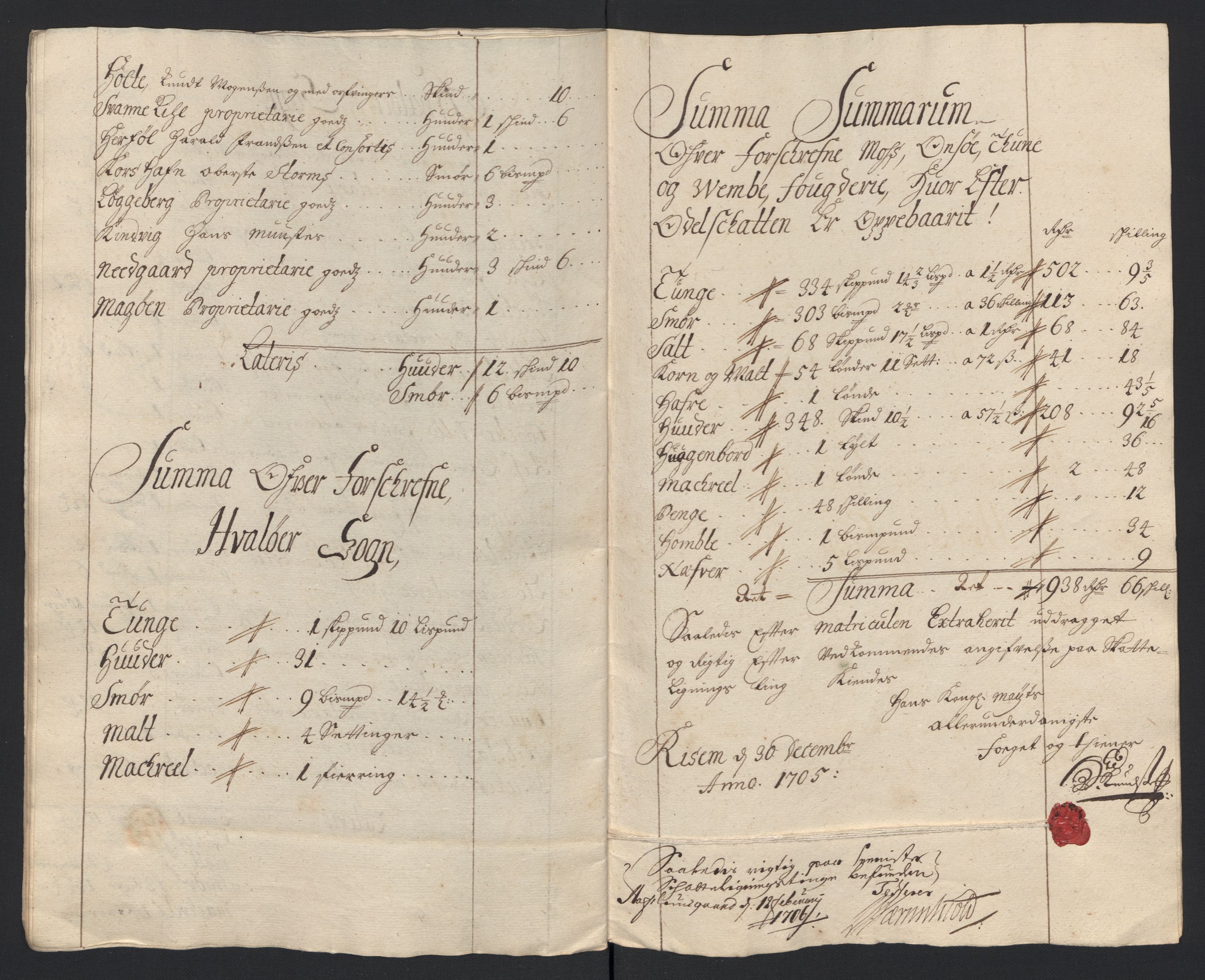 Rentekammeret inntil 1814, Reviderte regnskaper, Fogderegnskap, AV/RA-EA-4092/R04/L0133: Fogderegnskap Moss, Onsøy, Tune, Veme og Åbygge, 1705-1706, p. 52