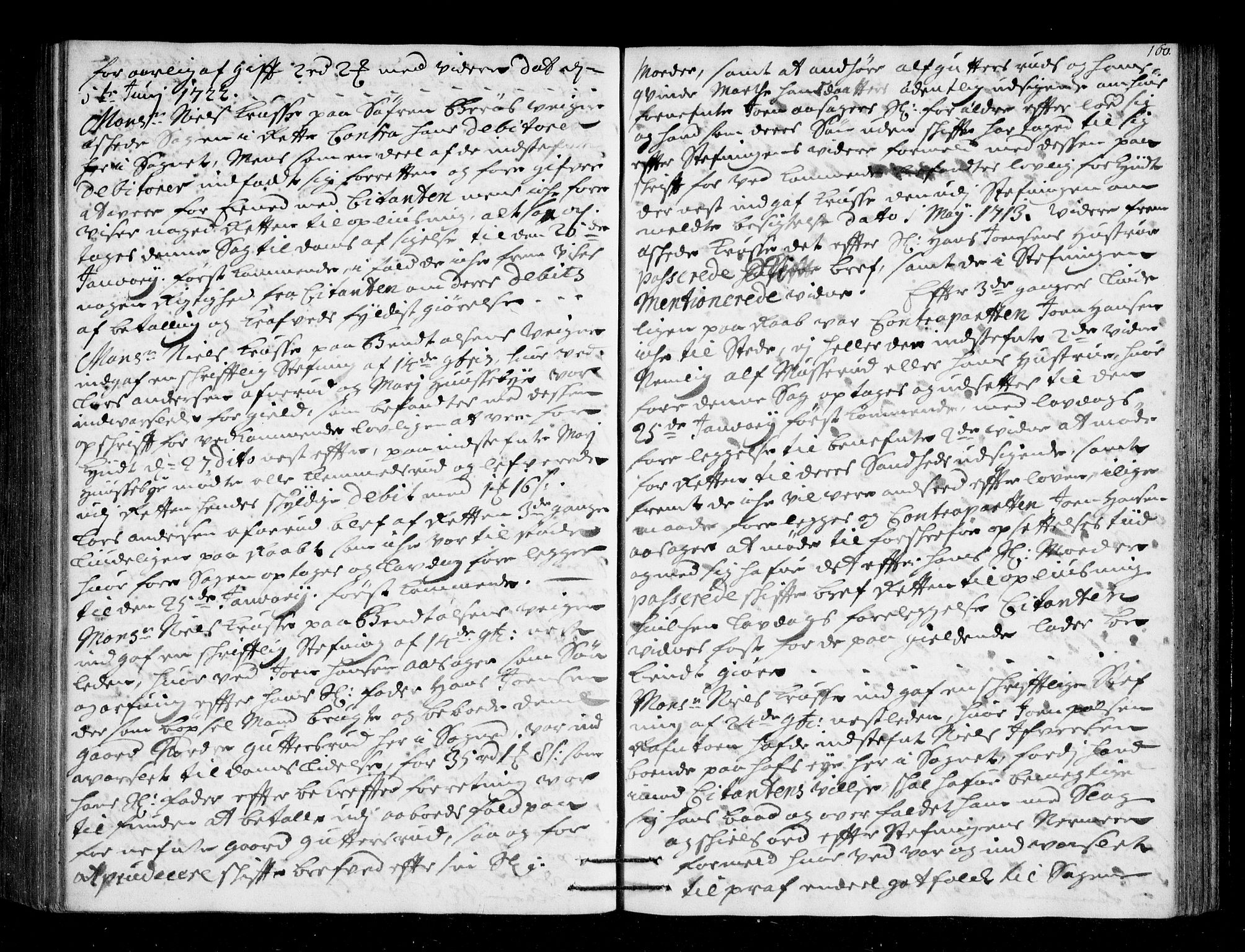 Lier, Røyken og Hurum sorenskriveri, SAKO/A-89/F/Fa/L0045: Tingbok, 1721-1724, p. 160