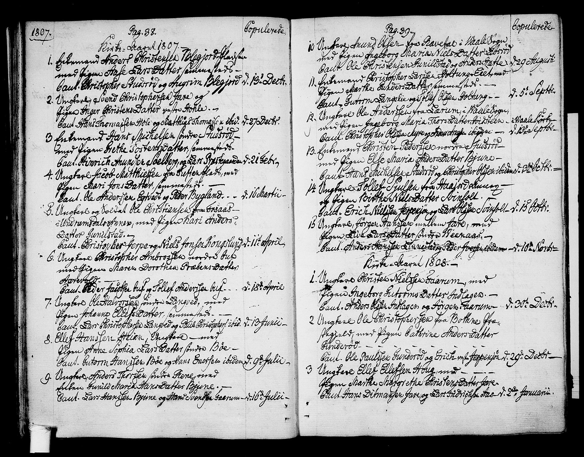 Ramnes kirkebøker, SAKO/A-314/F/Fa/L0003: Parish register (official) no. I 3, 1790-1813, p. 38-39