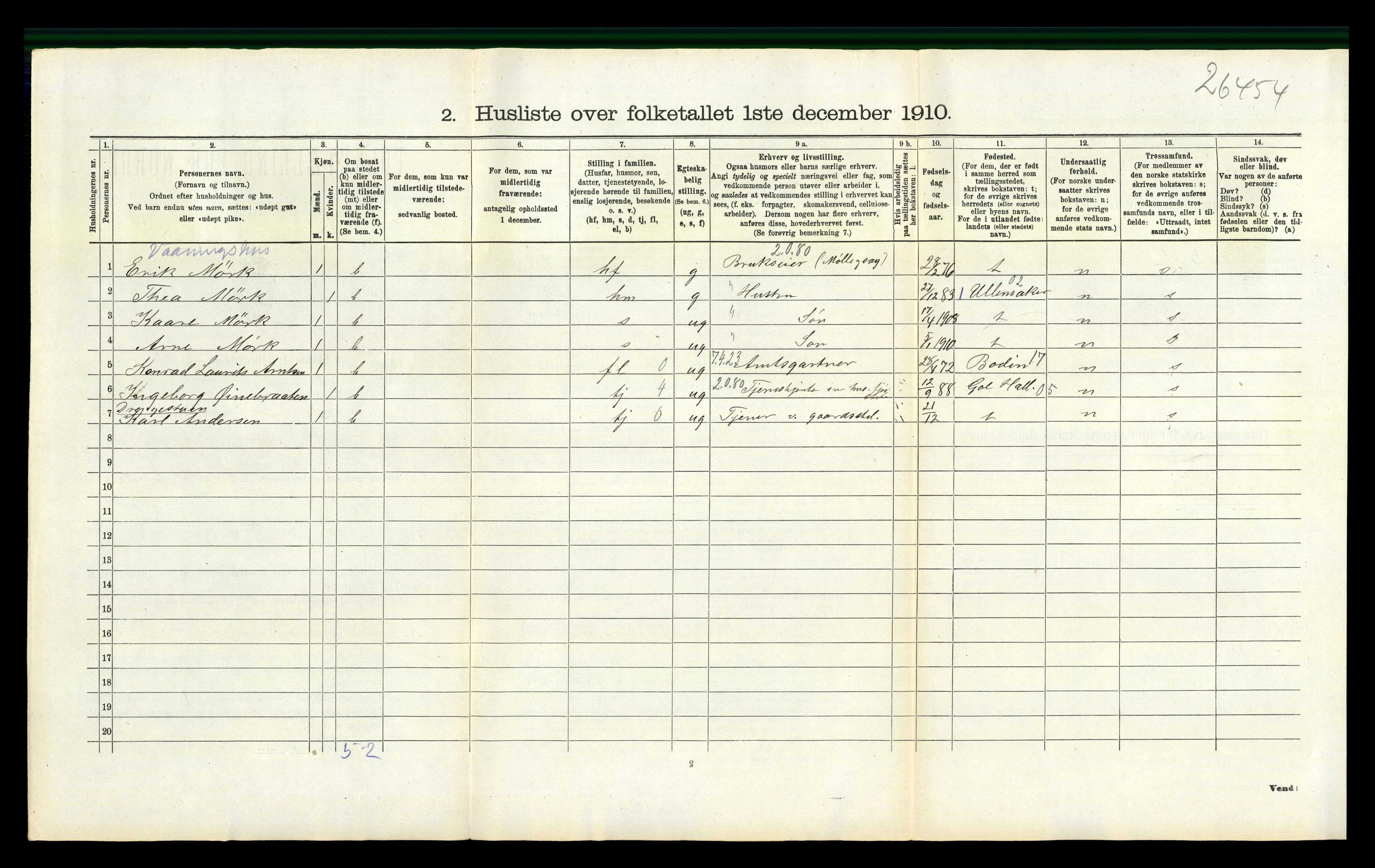 RA, 1910 census for Lier, 1910, p. 1029