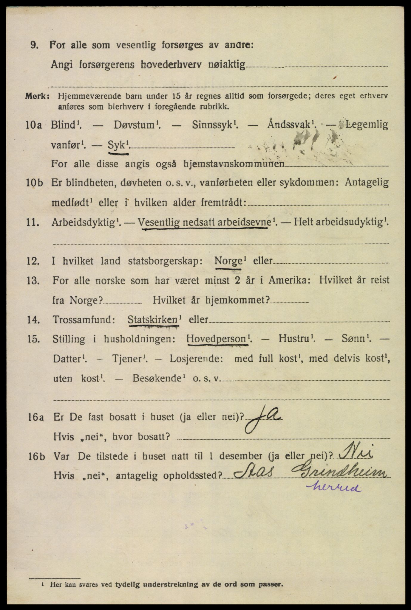SAK, 1920 census for Hægebostad, 1920, p. 2100