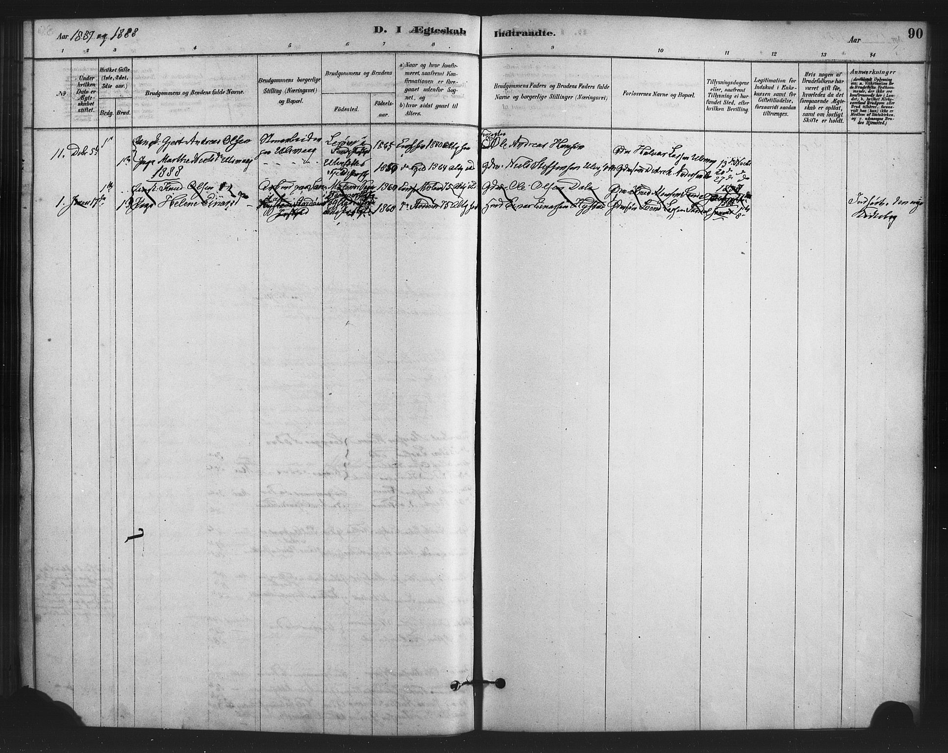 Fana Sokneprestembete, SAB/A-75101/H/Haa/Haai/L0001: Parish register (official) no. I 1, 1878-1888, p. 90