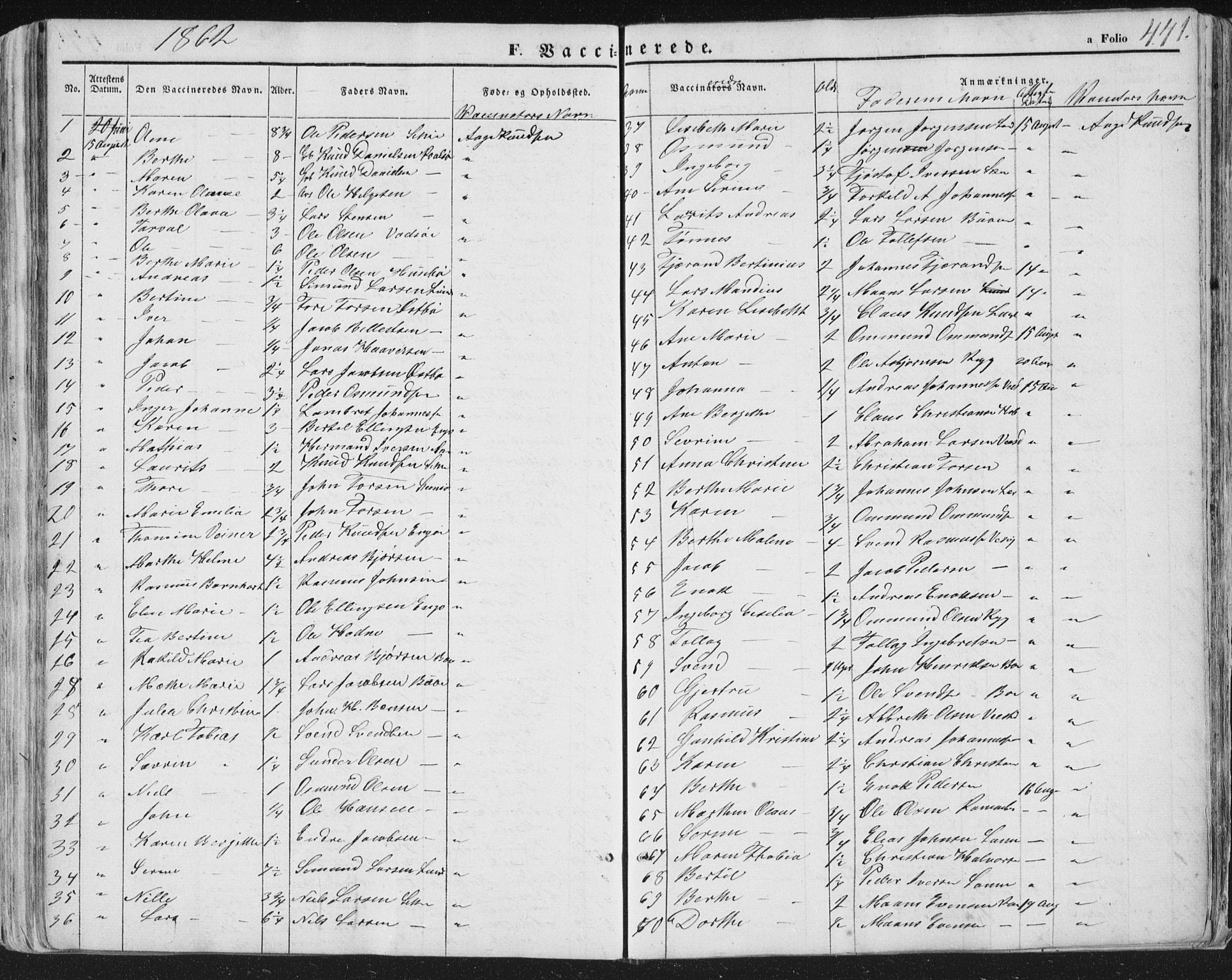 Hetland sokneprestkontor, AV/SAST-A-101826/30/30BA/L0002: Parish register (official) no. A 2, 1849-1869, p. 441
